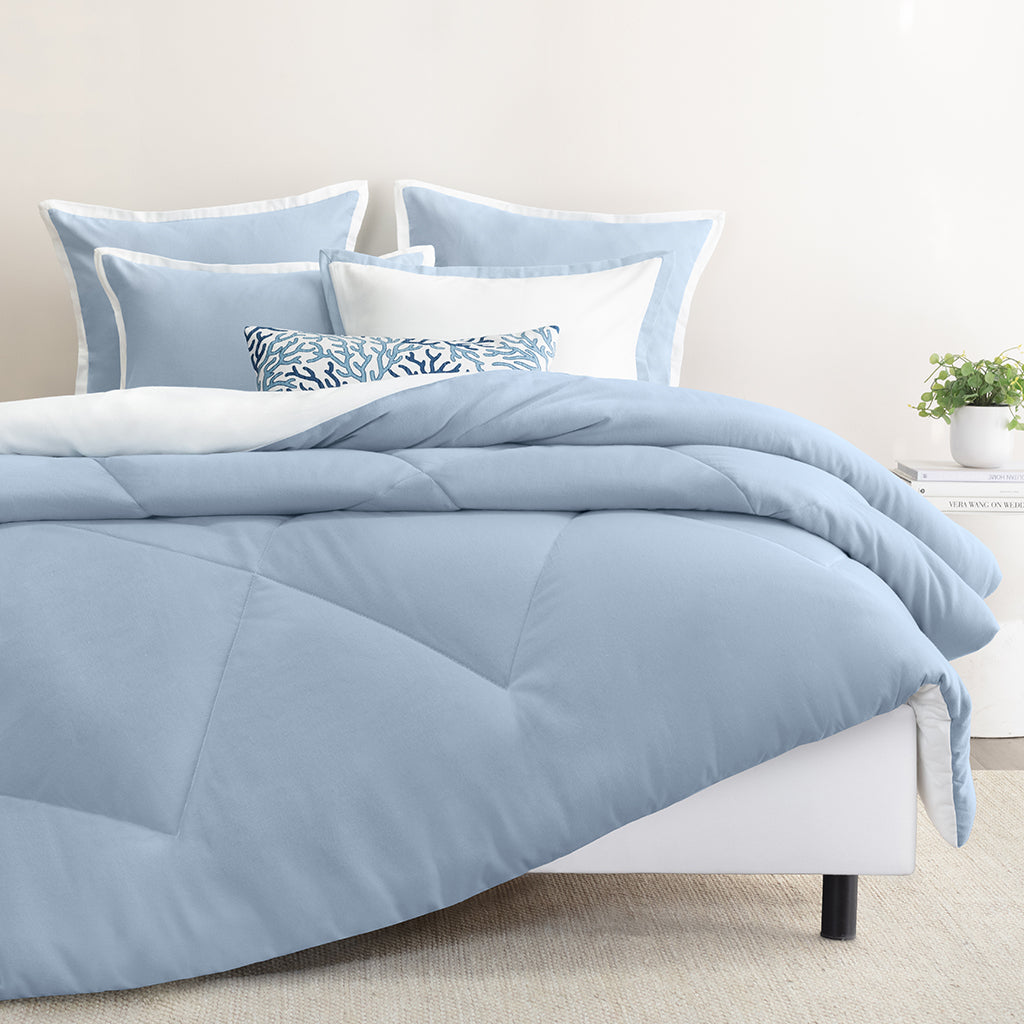 French Blue Hudson Flannel Sham Pair