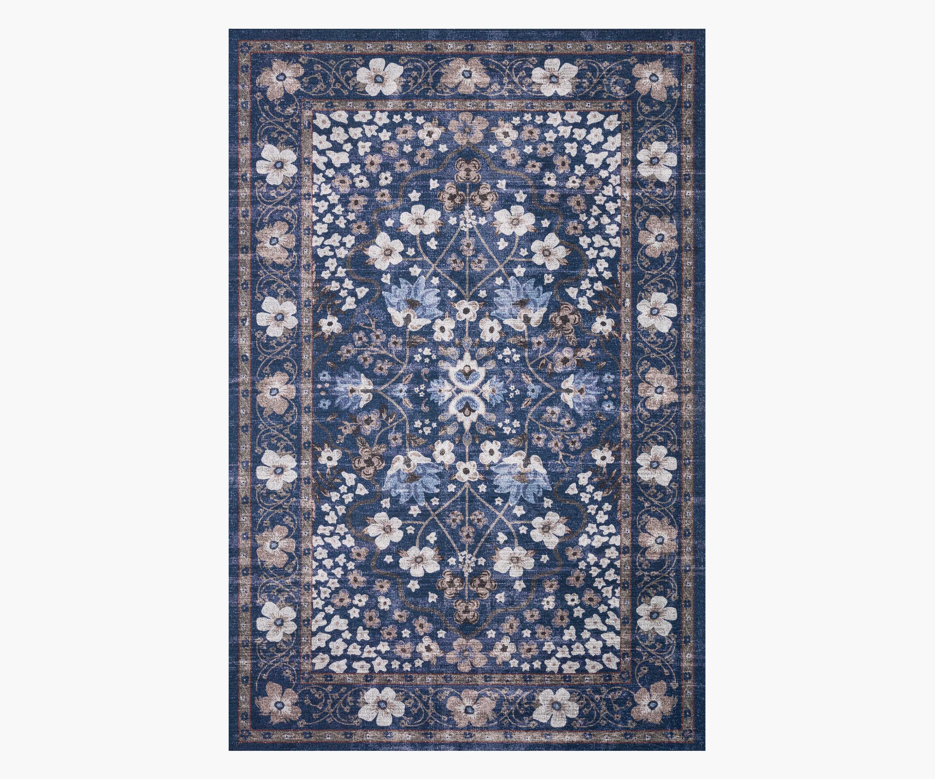 Palais Meadow Printed Rug - Navy