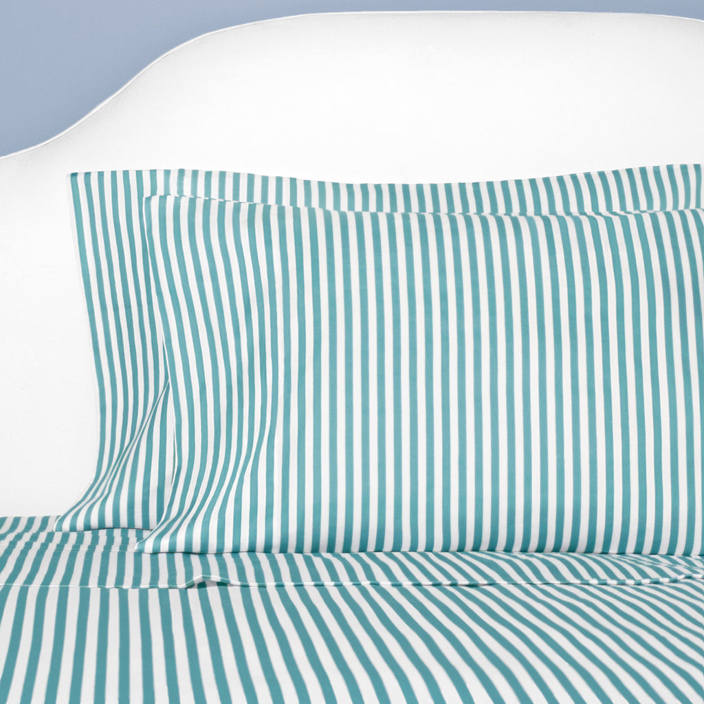 Turquoise Striped Flat Sheet