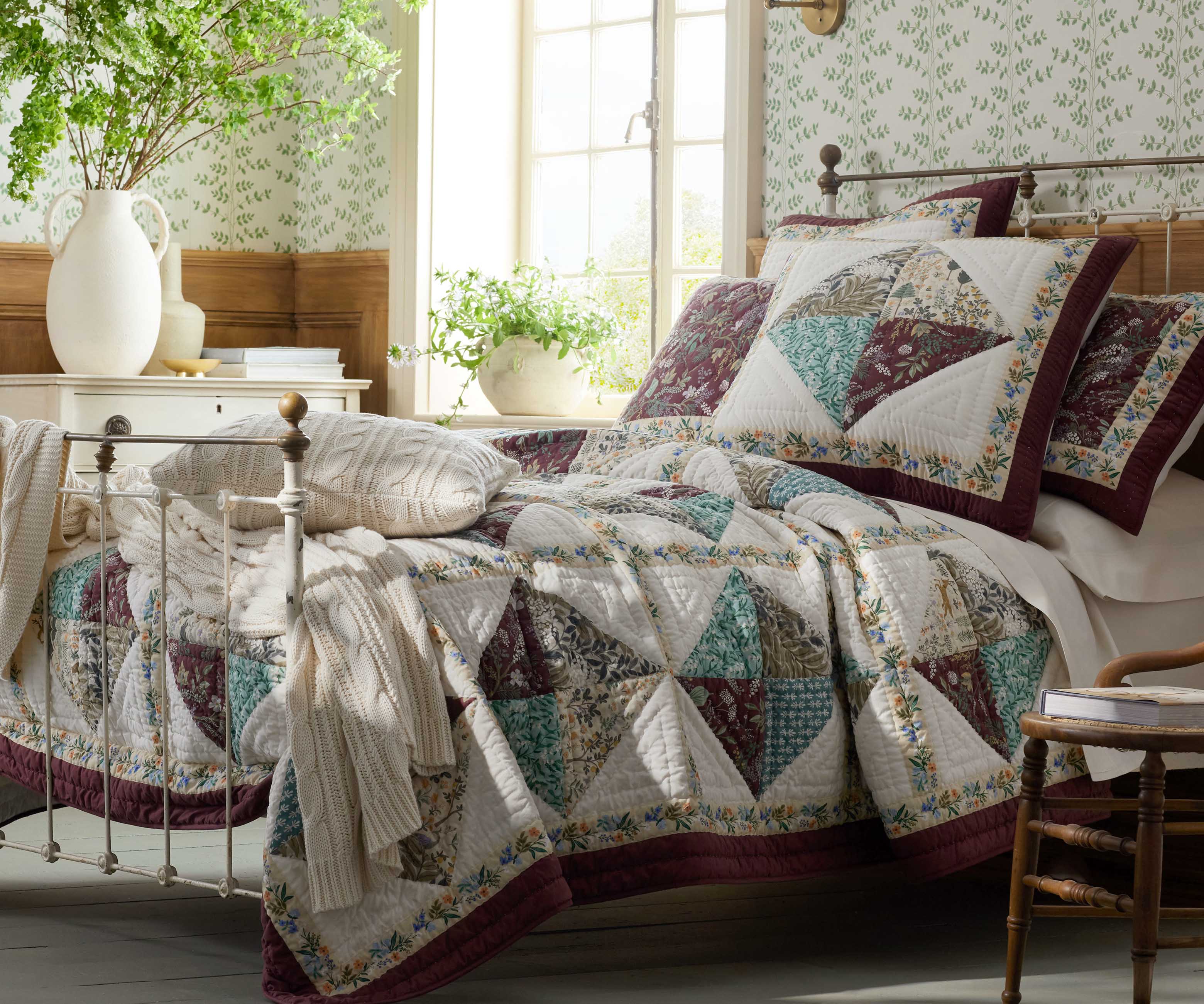 Cotton Quilted Sham - Mulberry Farm