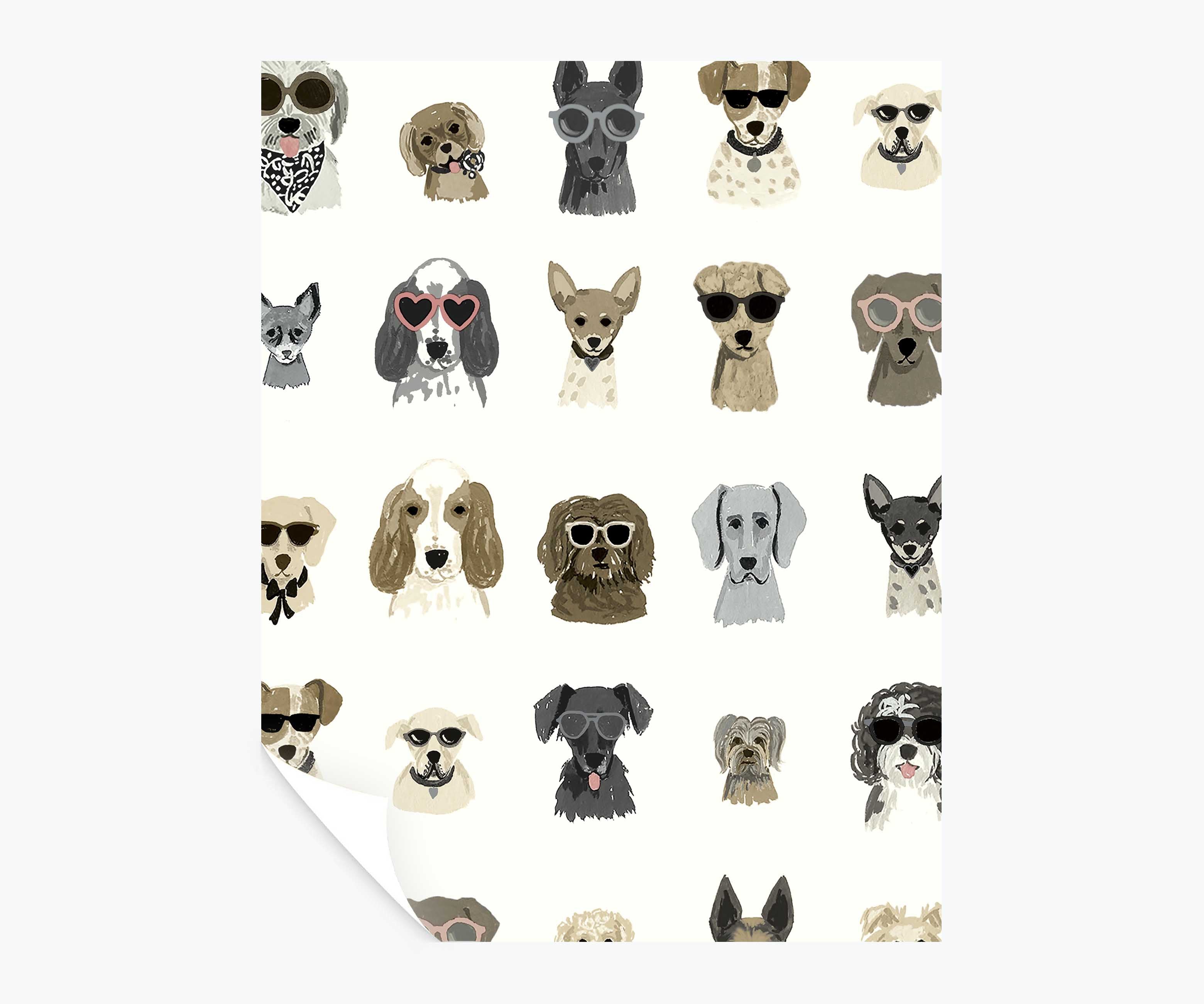 Dog Days Peel & Stick Wallpaper Sample - Grey