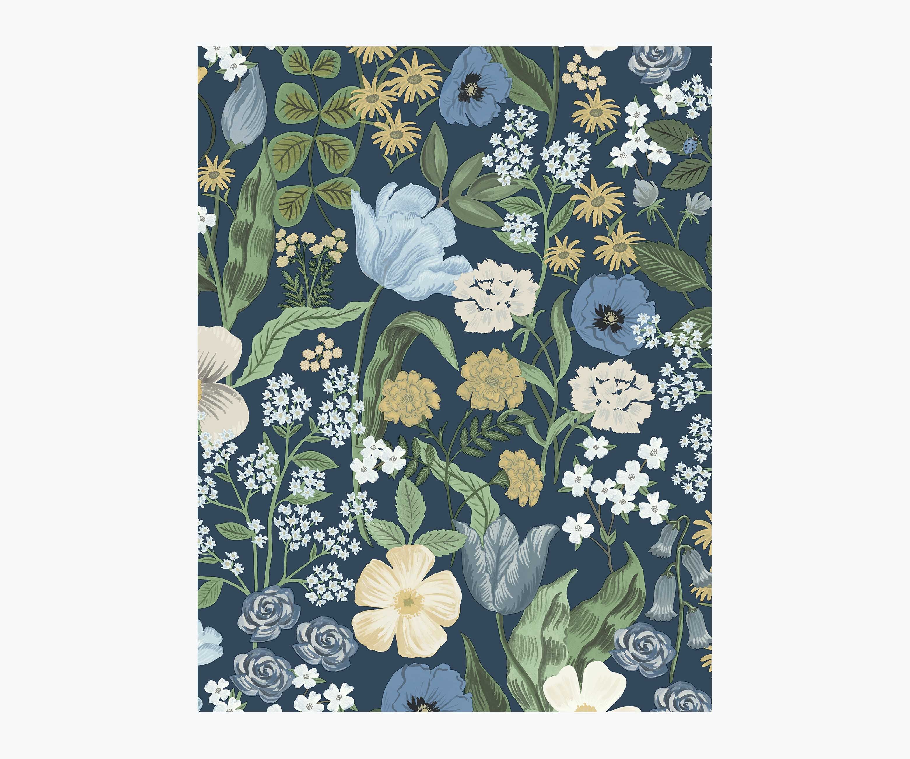 Blossom Wallpaper Sample - Navy