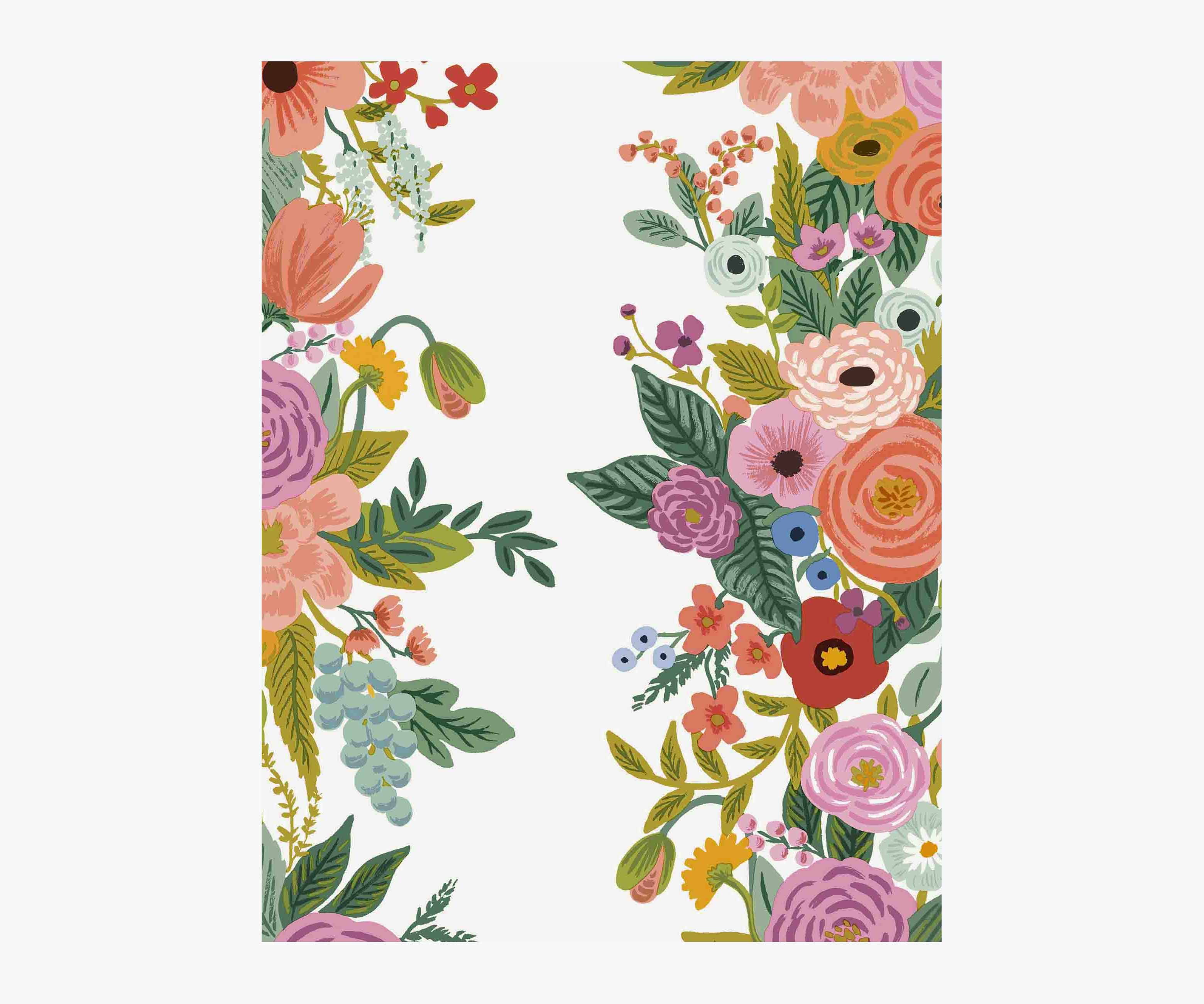 Garden Party Trellis Wallpaper Sample - Rose Multi