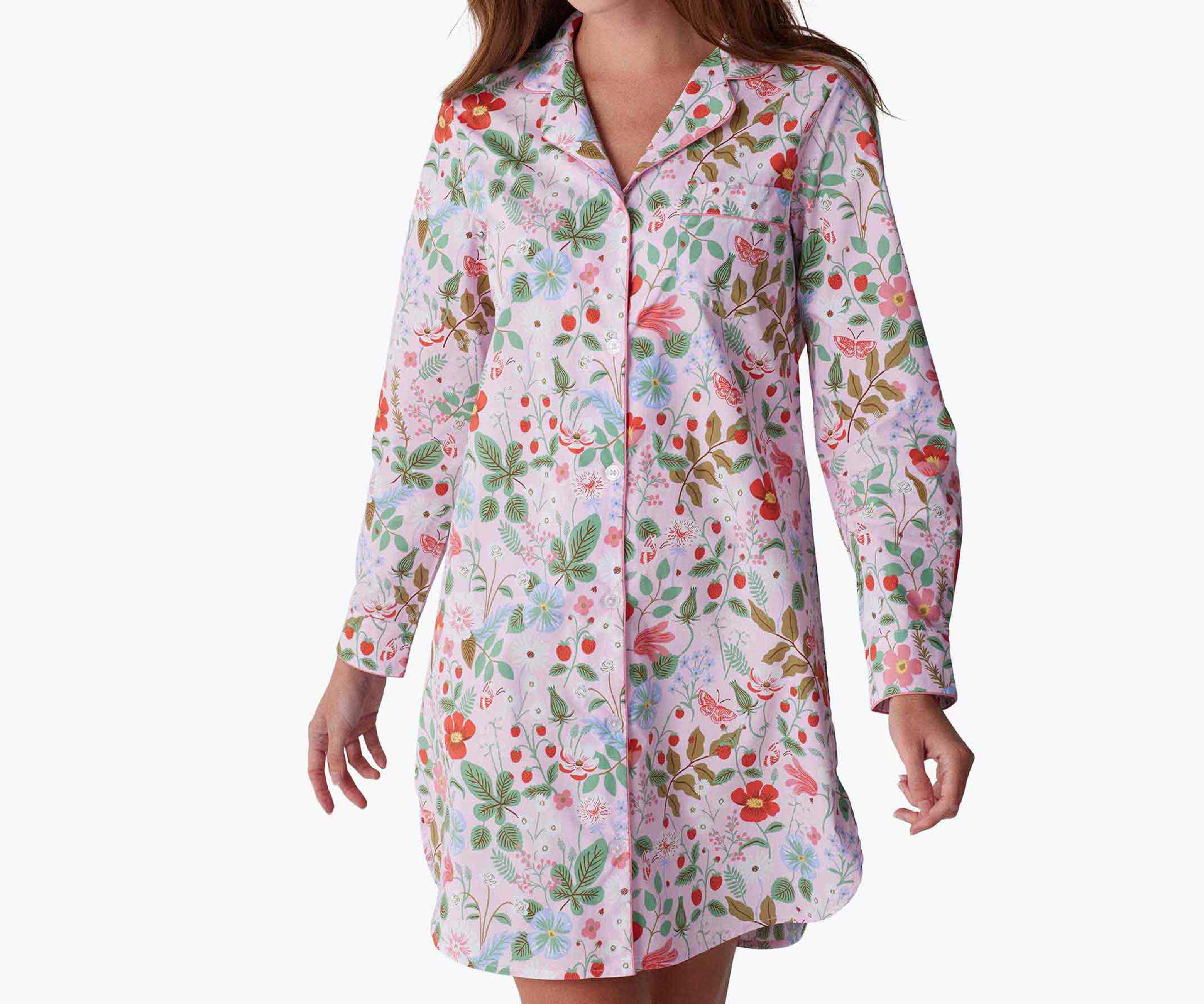 Poplin Nightshirt - Strawberry Fields