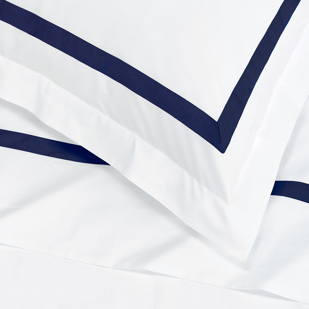 Bella Navy Framed Percale Euro Sham