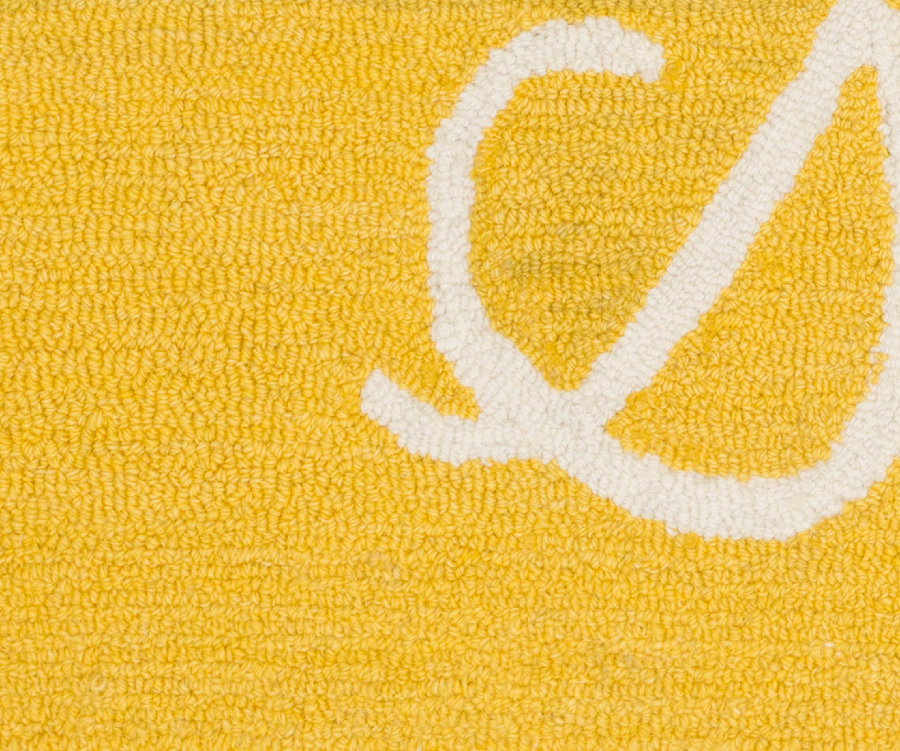 Minnie Hello Sunshine Wool-Hooked Rug - Yellow