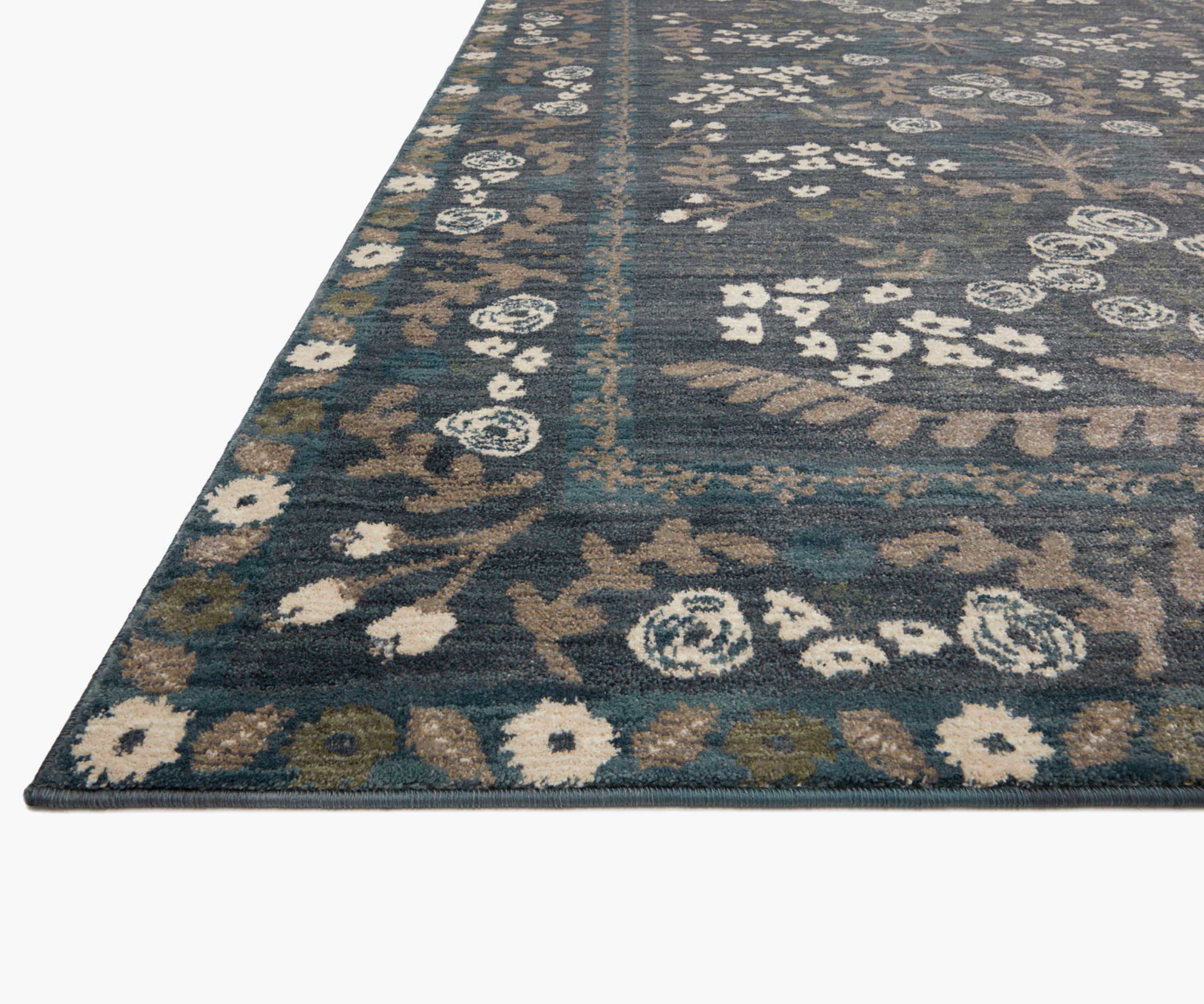 Fiore Florence Power Loomed Rug -  Navy & Grey