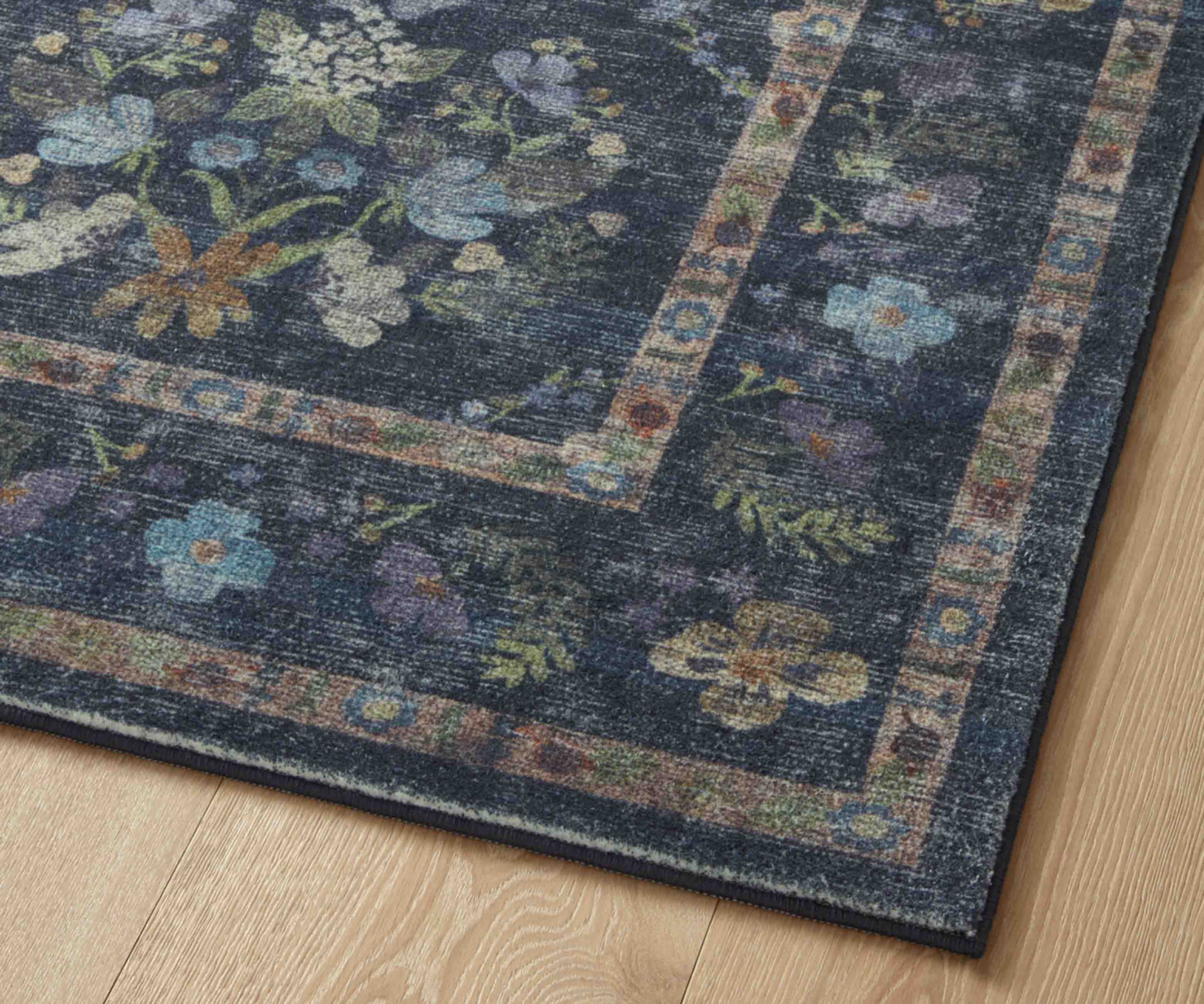 Courtyard Seville Printed Rug - Navy