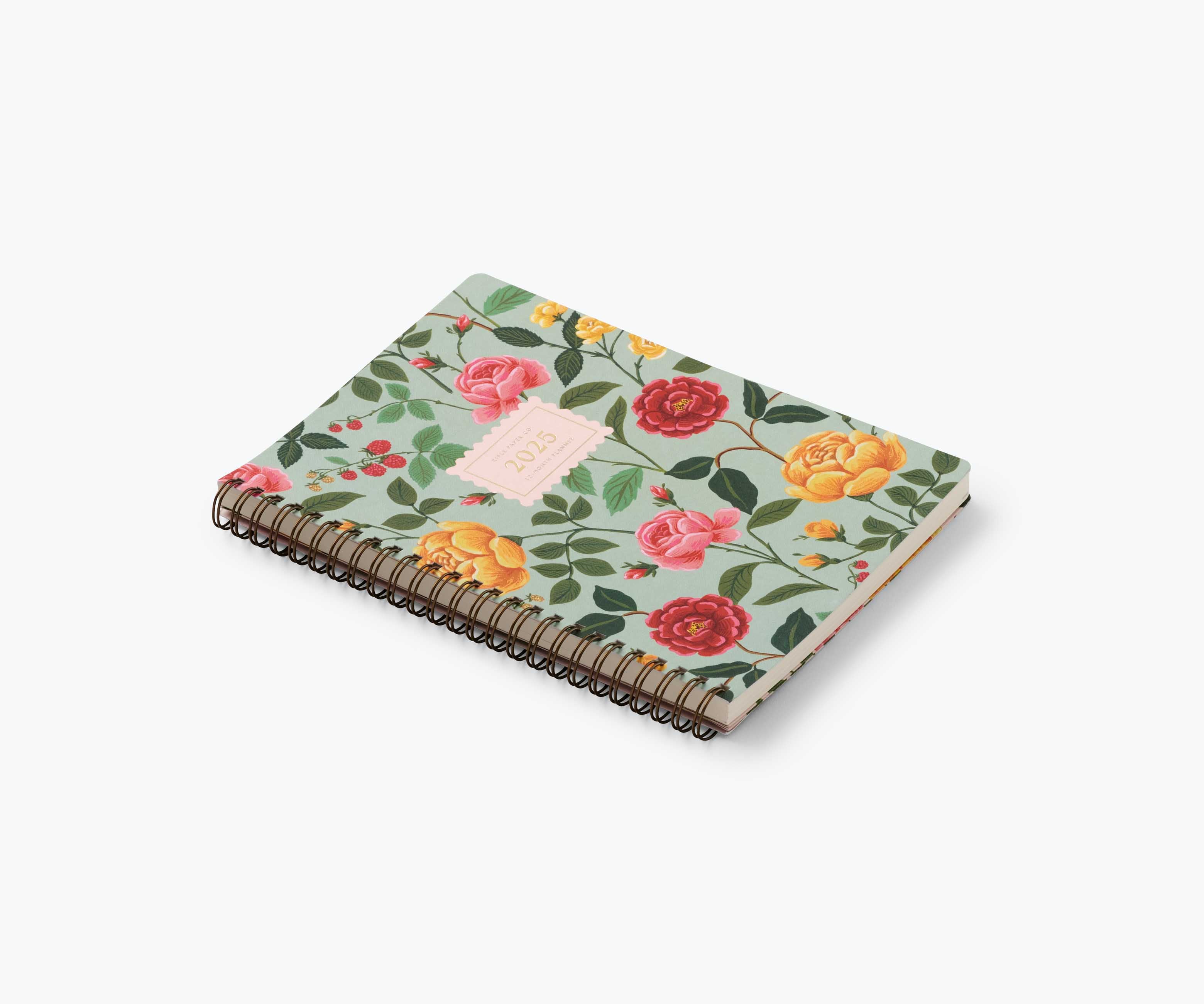 2025 12-Month Softcover Spiral Planner - Roses