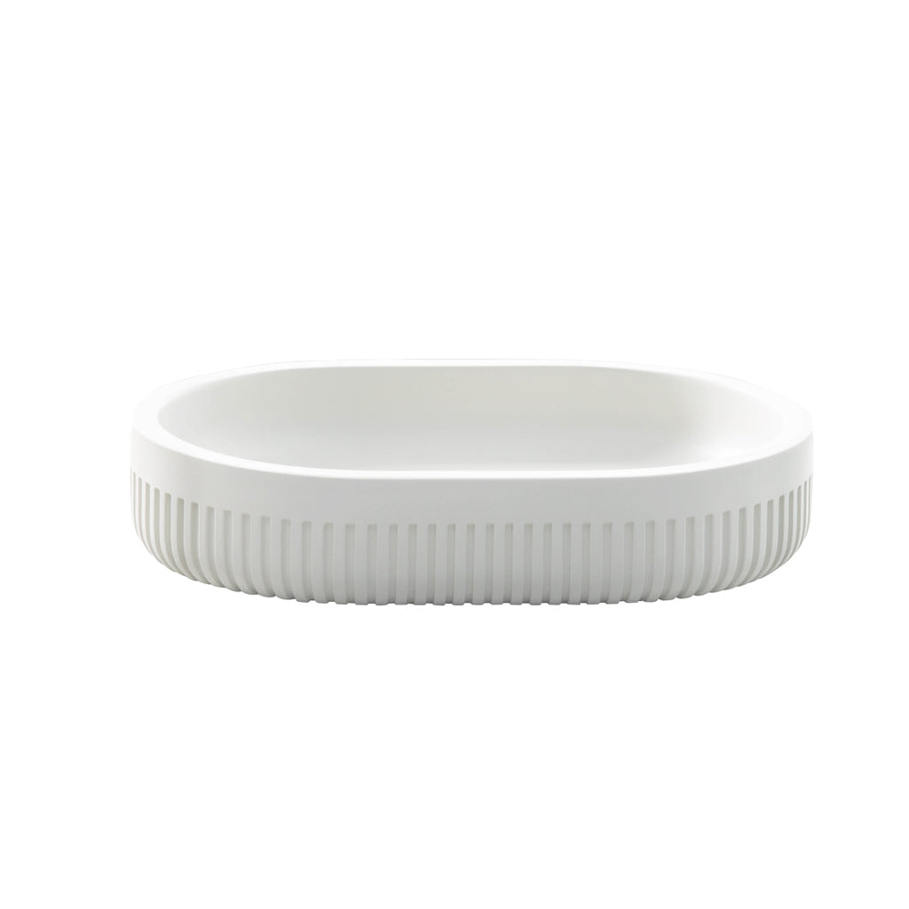 Modern Ribbed Pearl Bath Accessories, Soap Dish