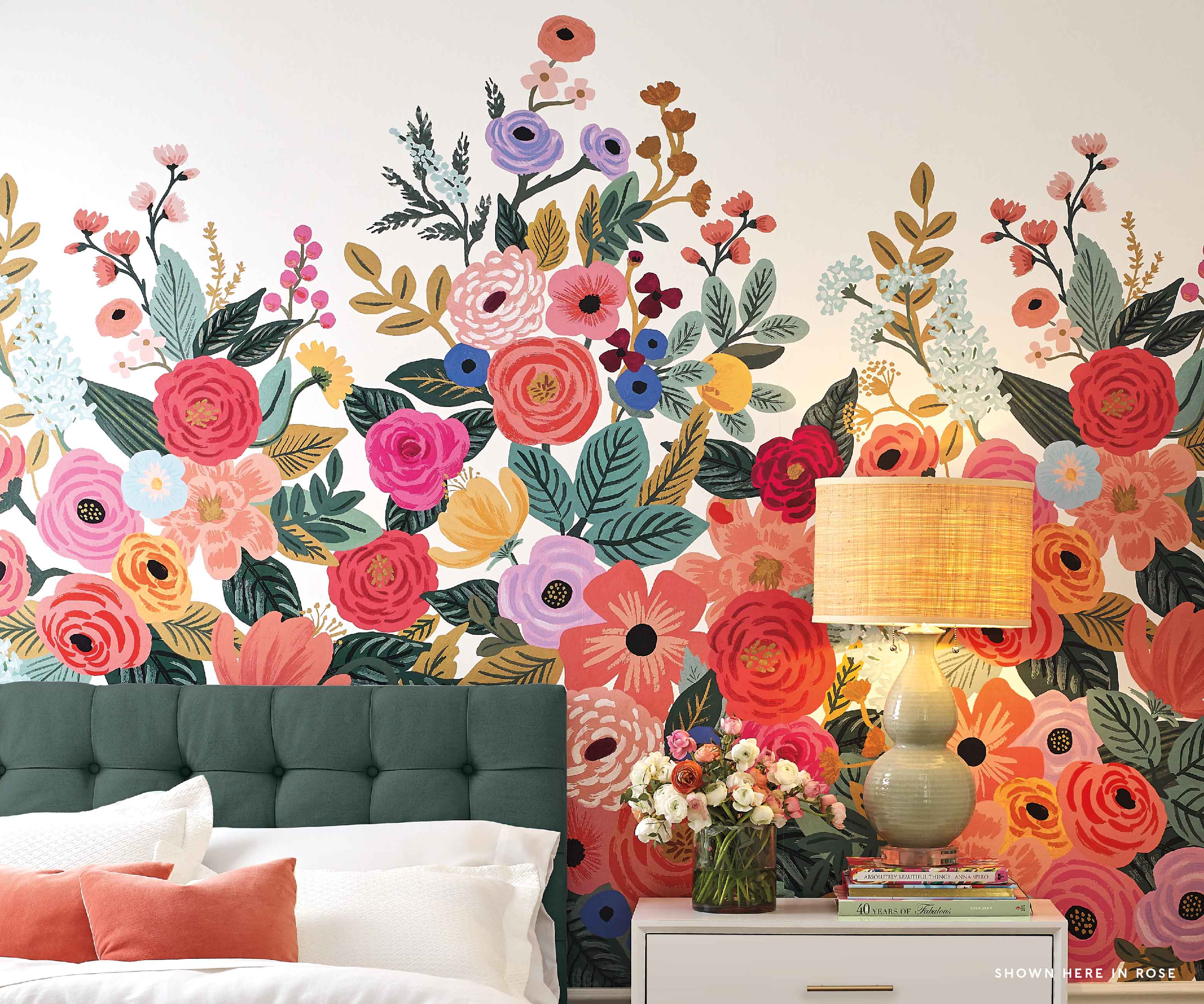 Garden Party Wallpaper Mural Sample - Rose Multi