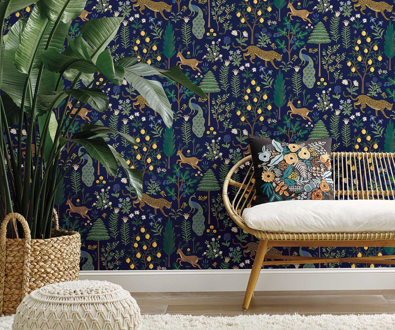 Menagerie Peel & Stick Wallpaper Sample - Navy