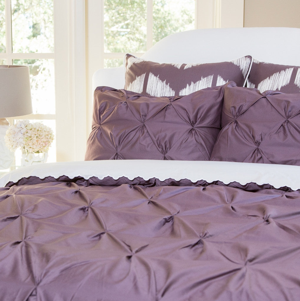 Plum Purple Valencia Pintuck Sham Pair