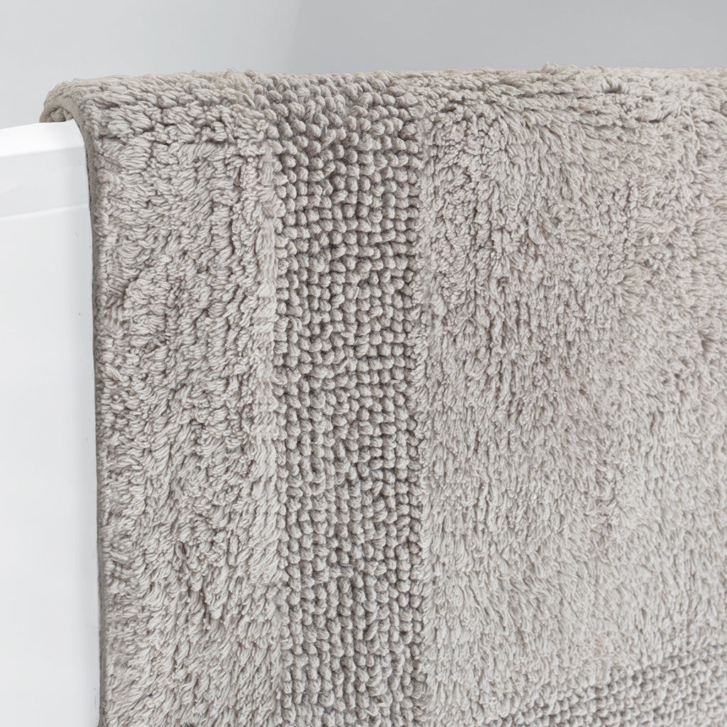 The Grey Tufted Border Bath Mat