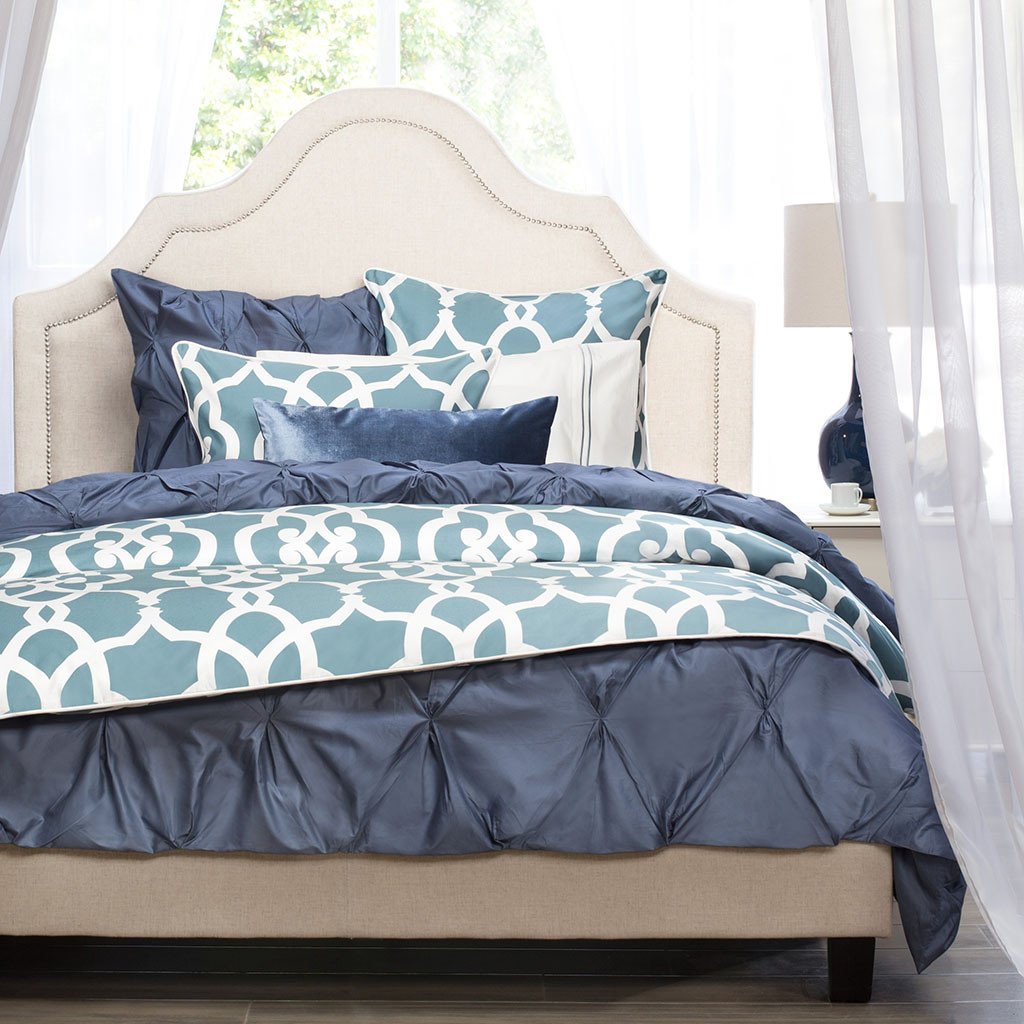 Slate Blue Valencia Pintuck Duvet Cover