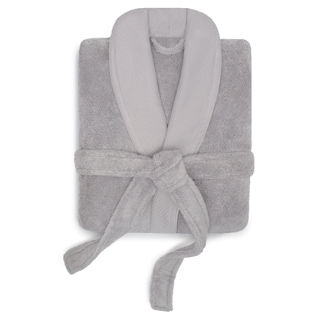 Light Grey Plush Cotton Bathrobe