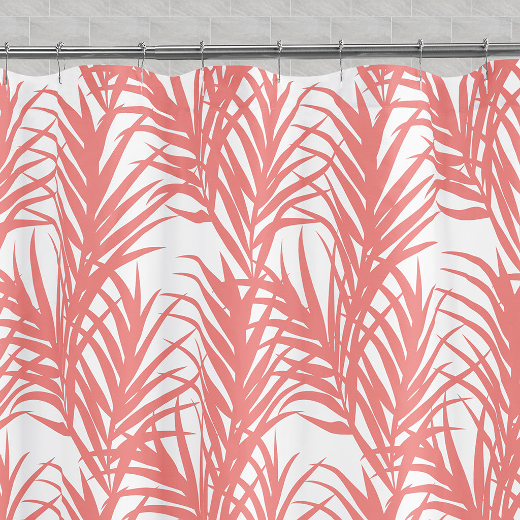 Coral Palm Shower Curtain