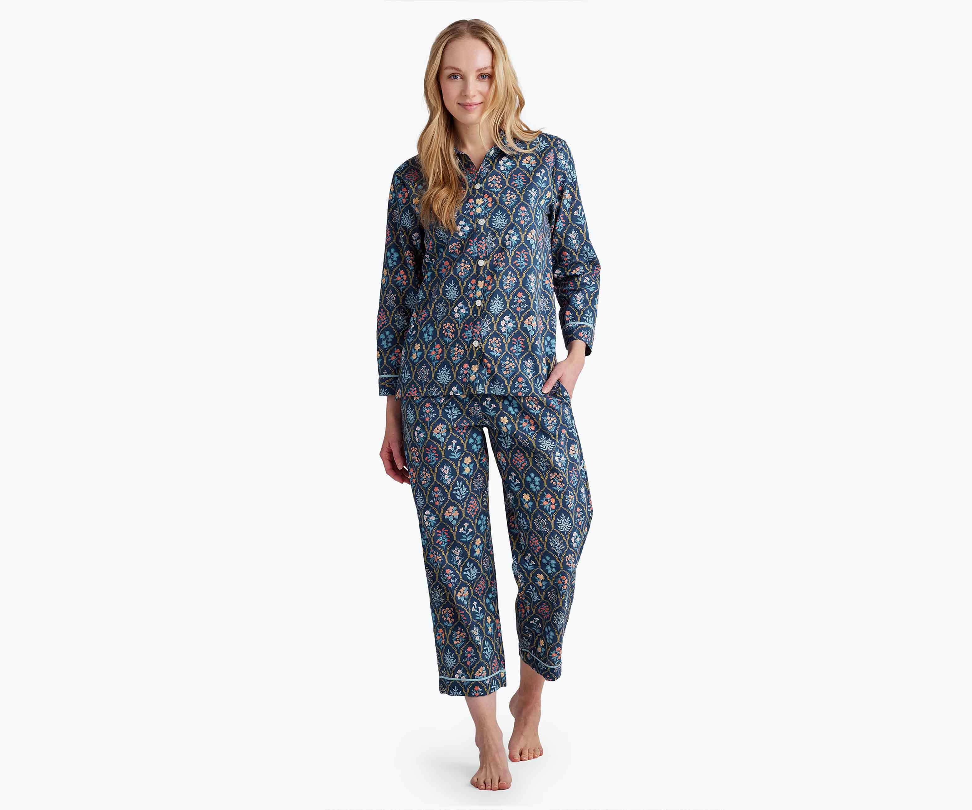 Voile Button Front Crop Set - Hawthorne