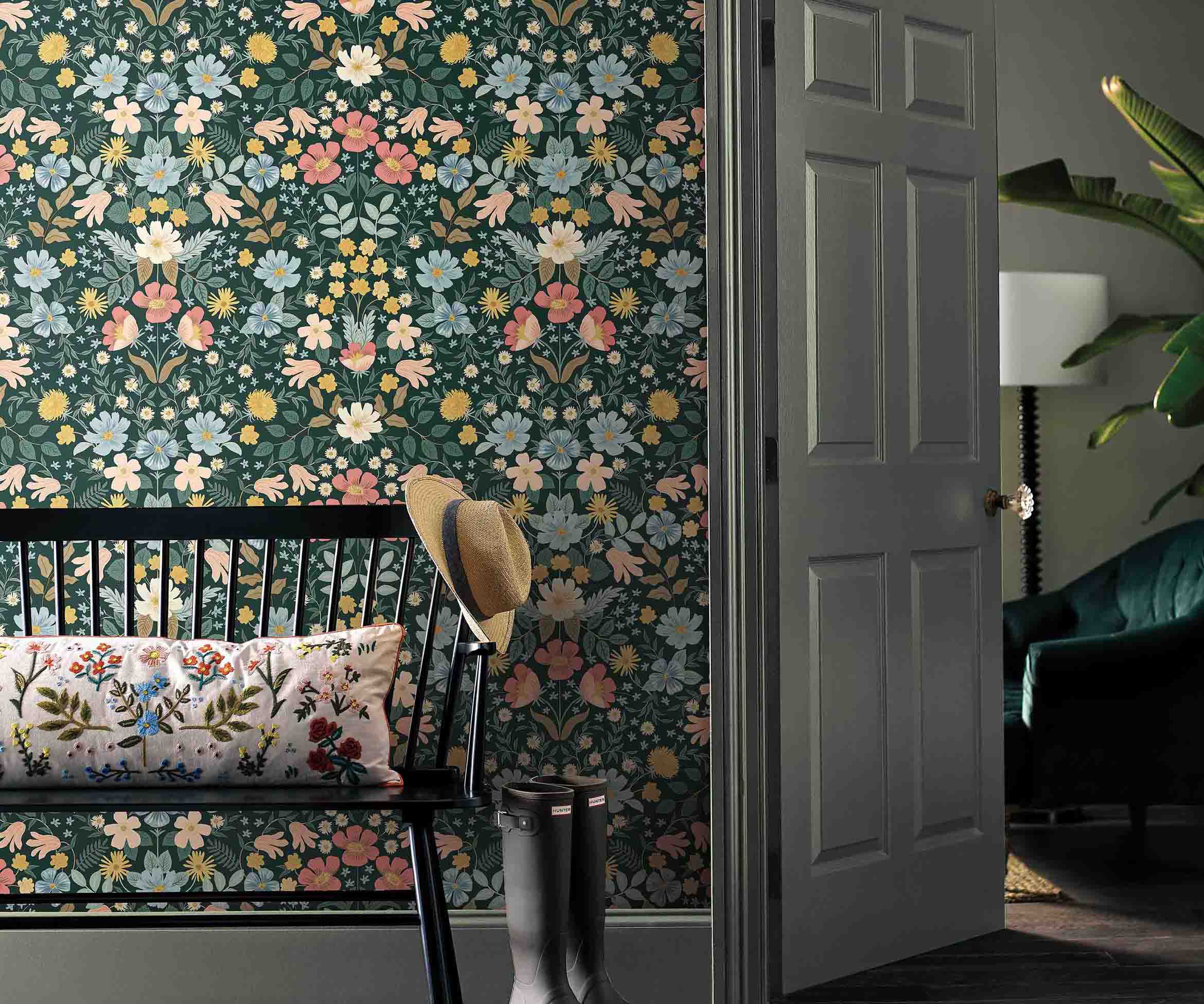 Bramble Garden Peel & Stick Wallpaper Sample - Emerald