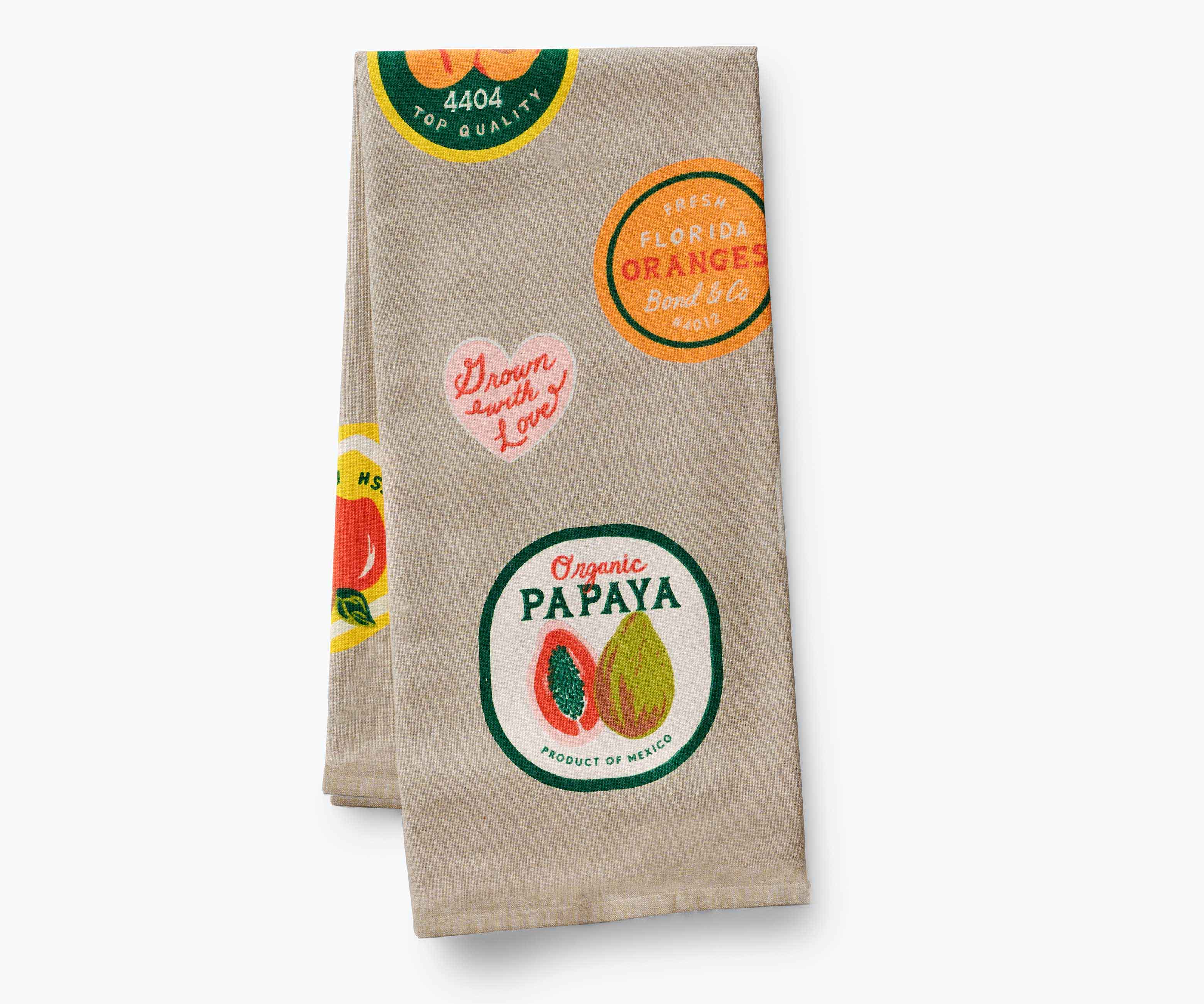 Tea Towel - Fruit Stickers