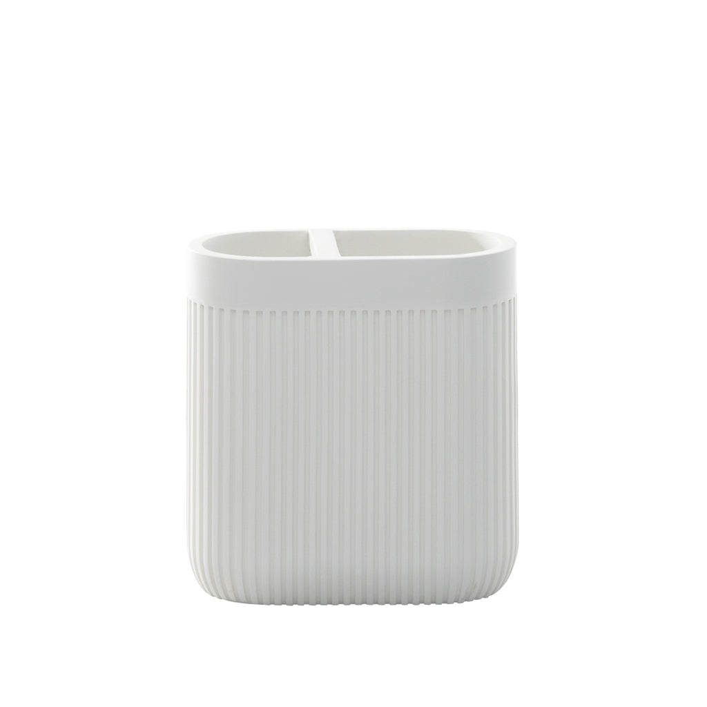 Modern Ribbed Pearl Bath Accessories, Toothbrush Holder