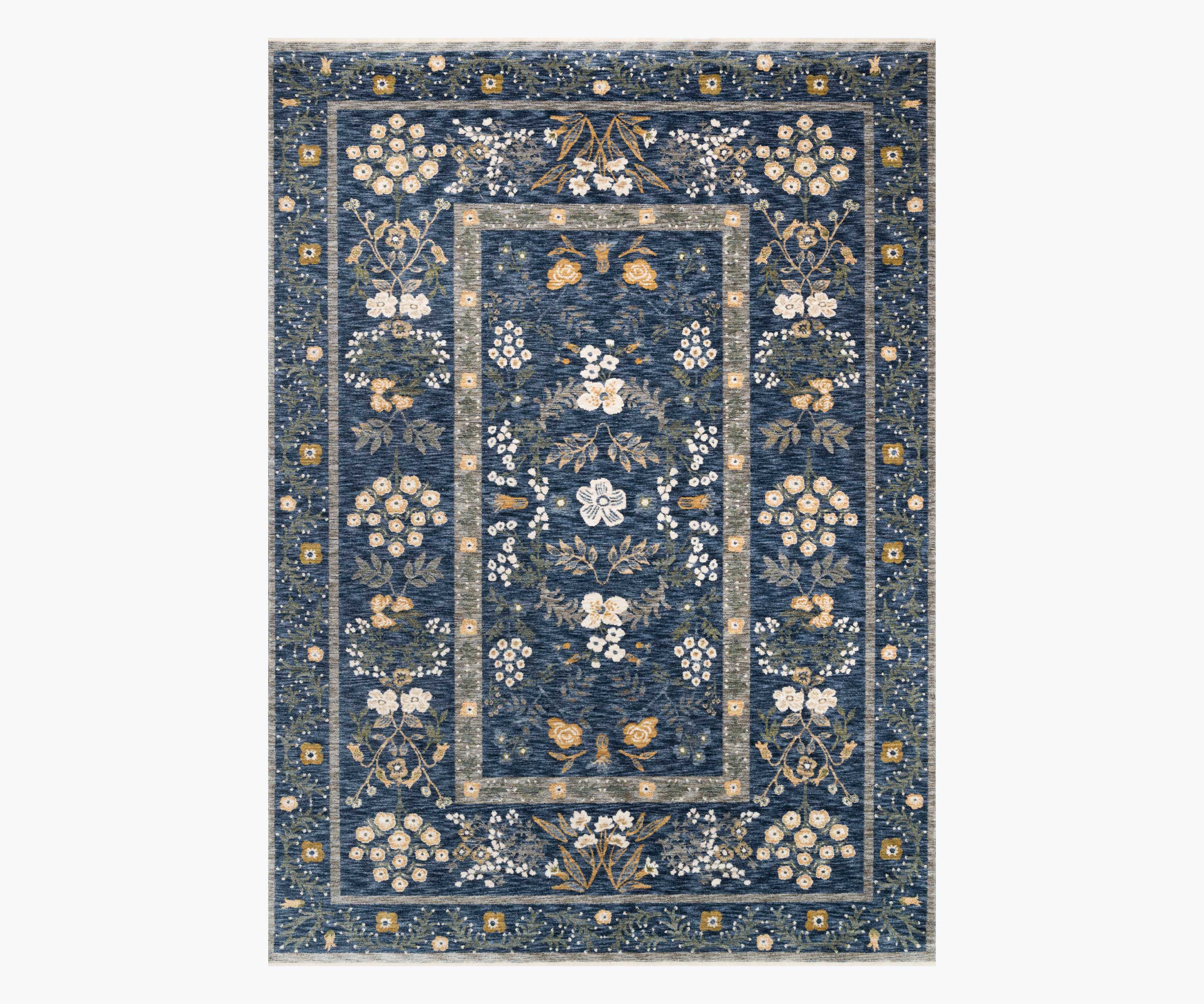 Kismet Arabesque Power Loomed Rug - Navy