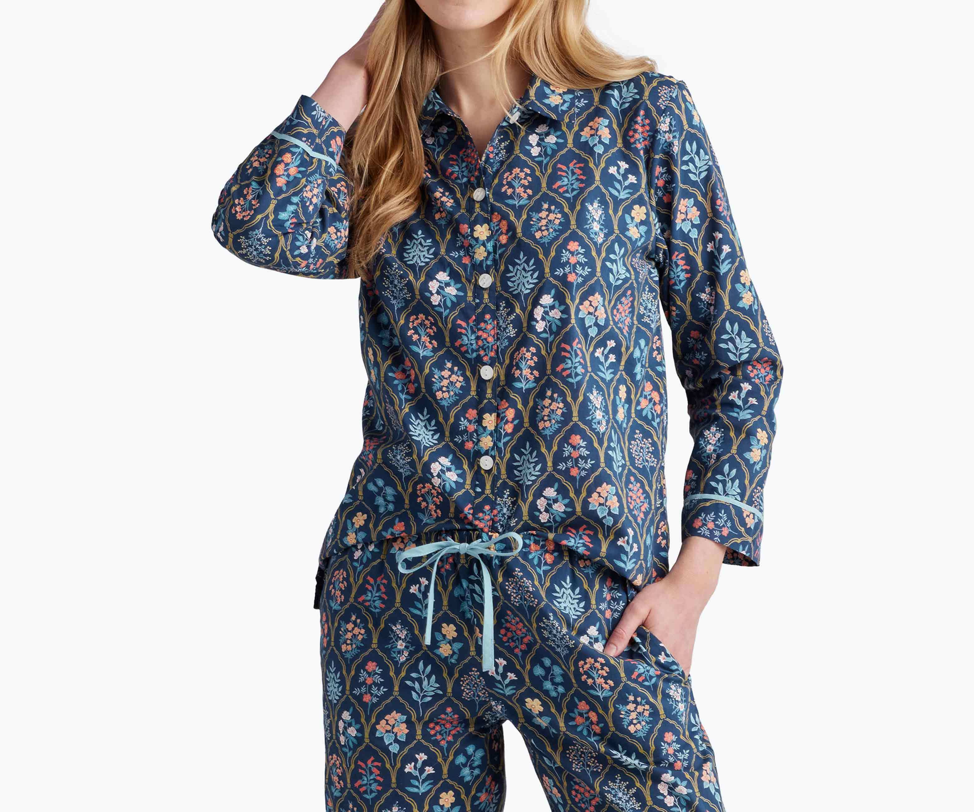 Voile Button Front Crop Set - Hawthorne