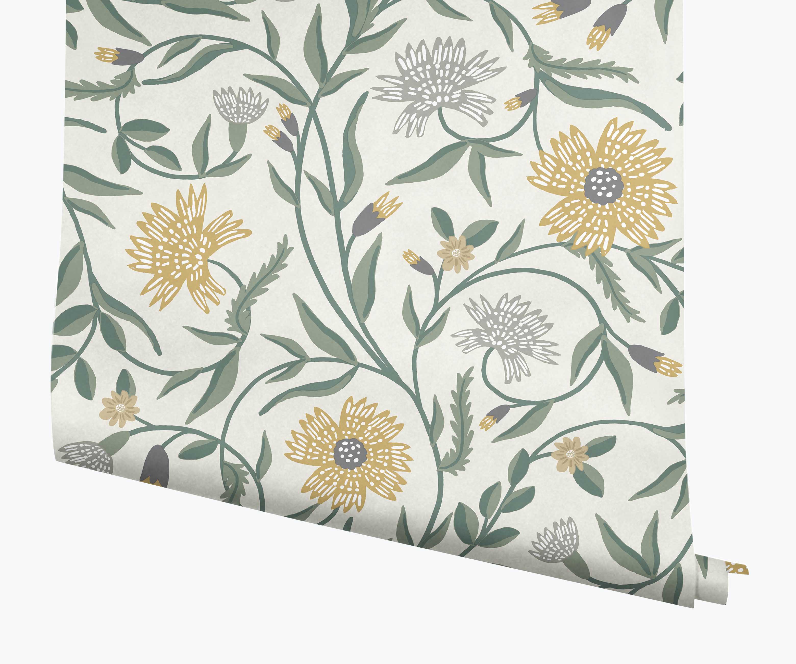 Aster Wallpaper - Linen & Gold