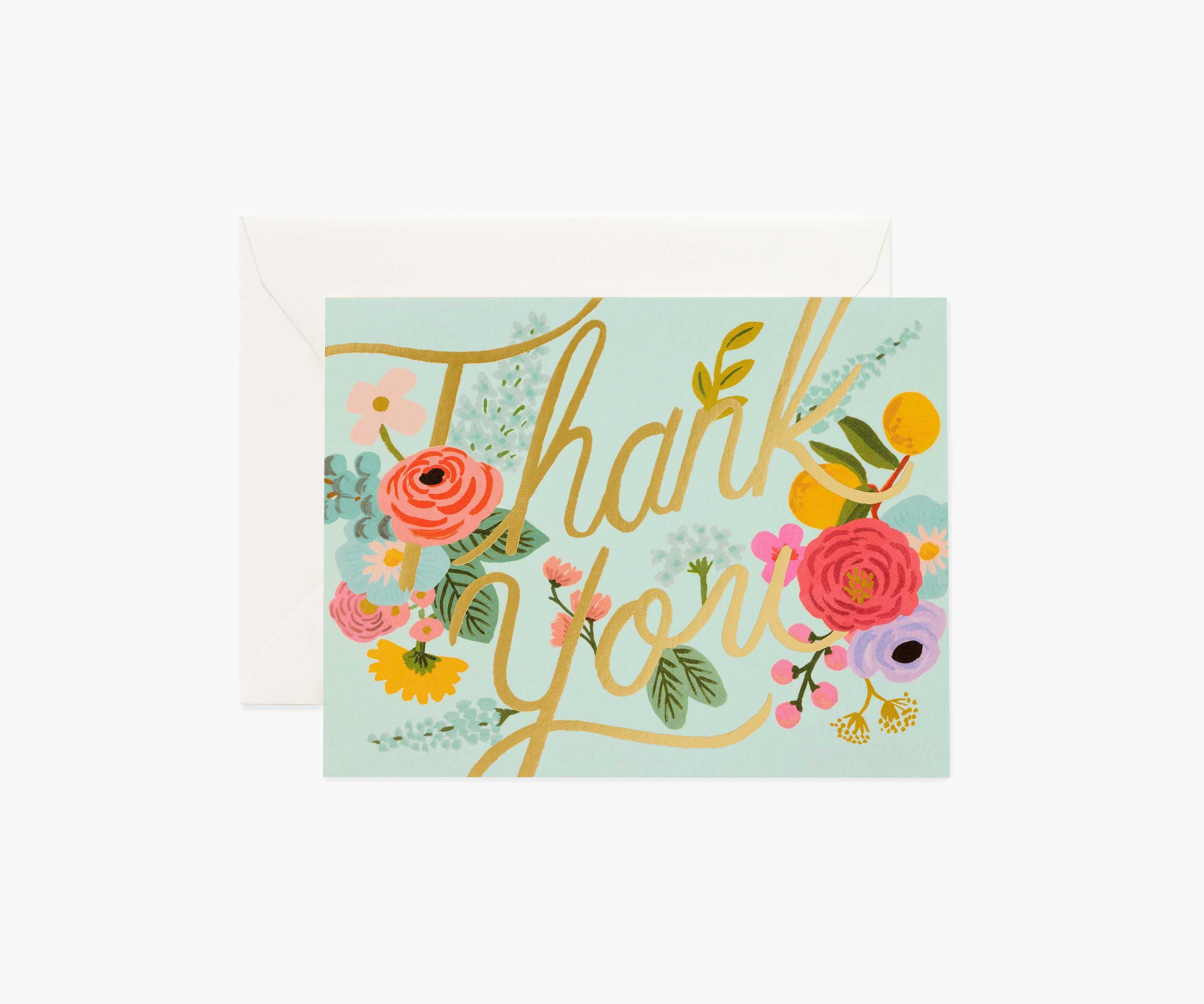 Mint Garden Thank You Greeting Card