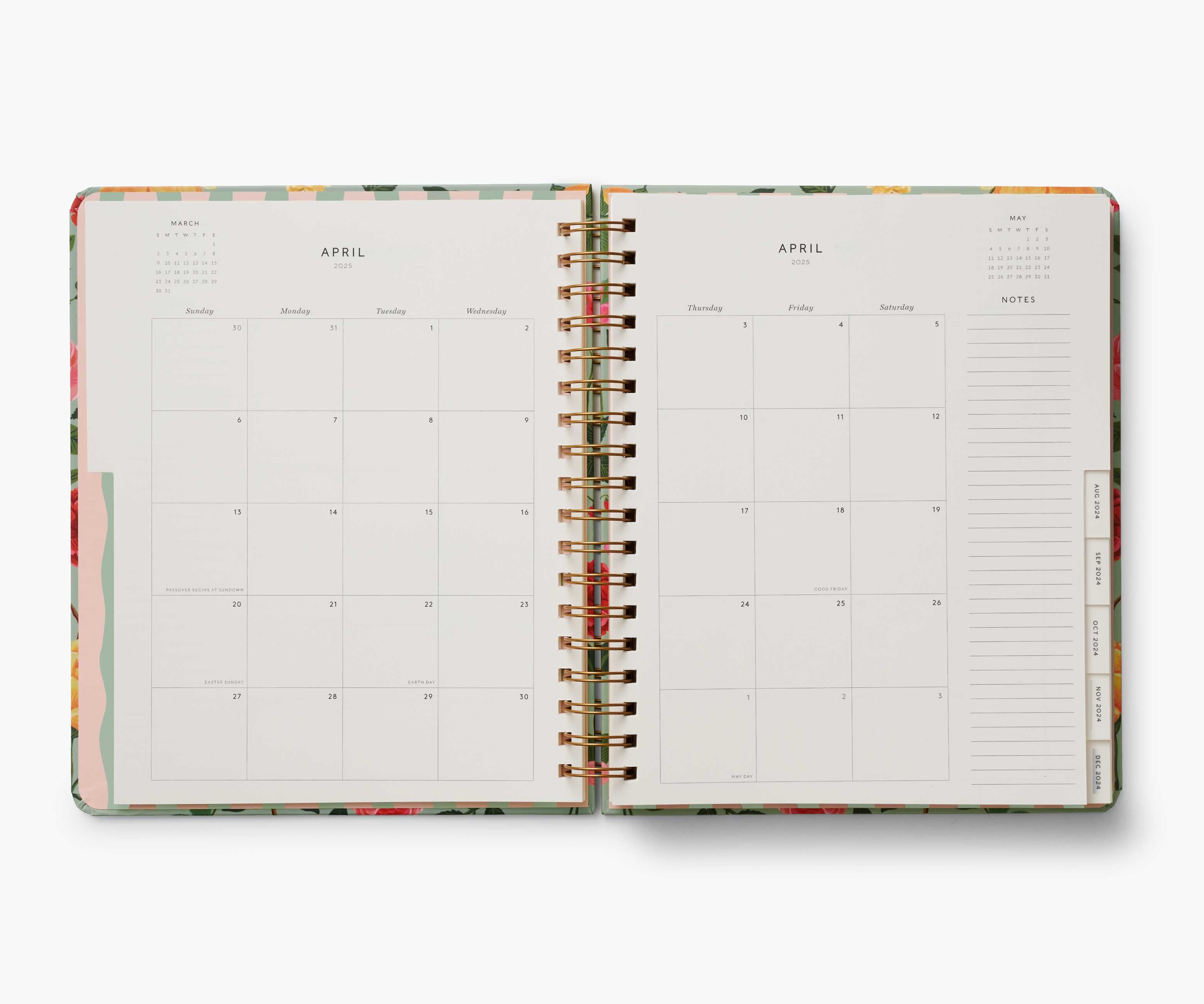 2024-2025 17-Month Academic Hardcover Spiral Planner - Roses