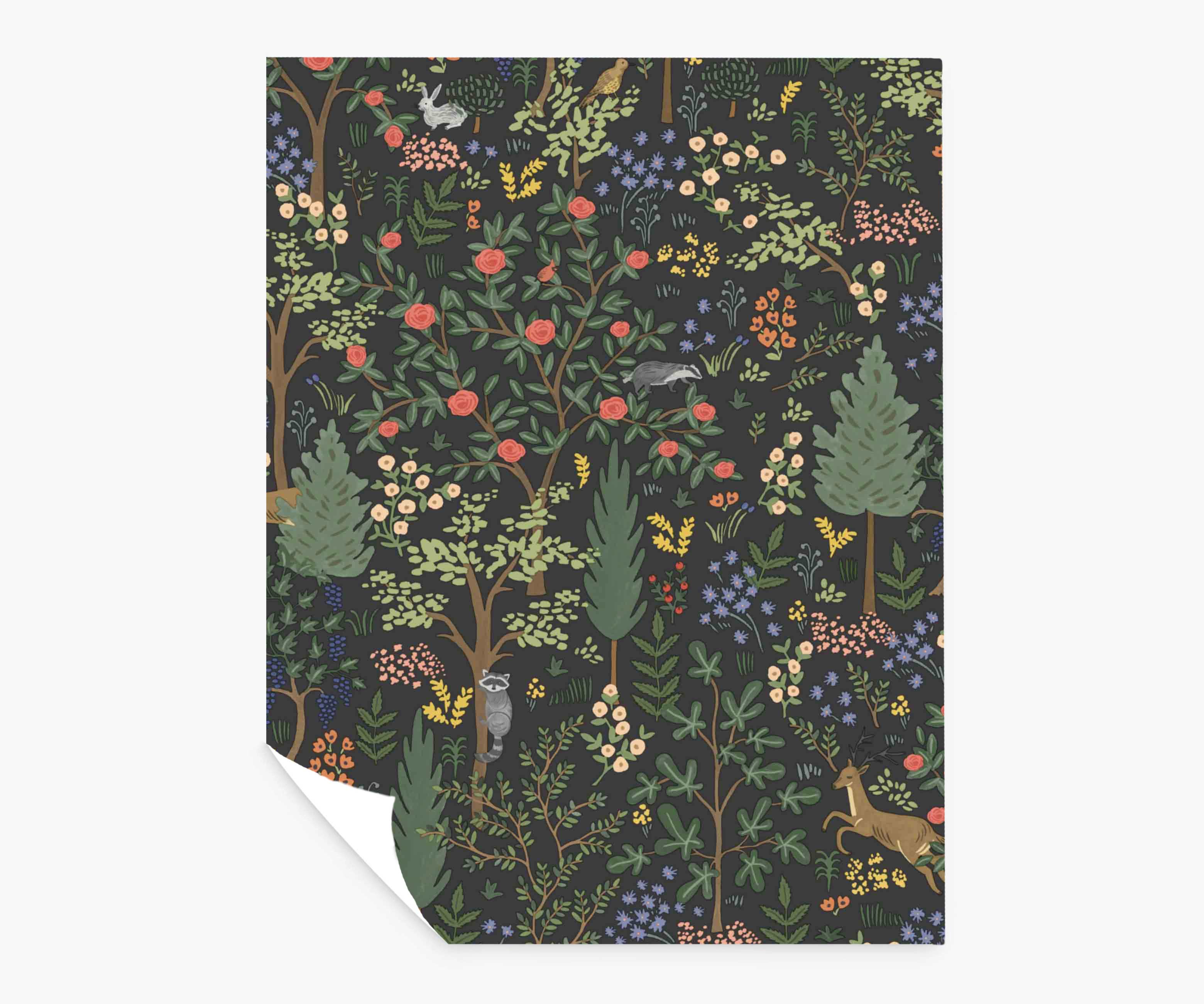 Woodland Peel & Stick Wallpaper Sample - Black