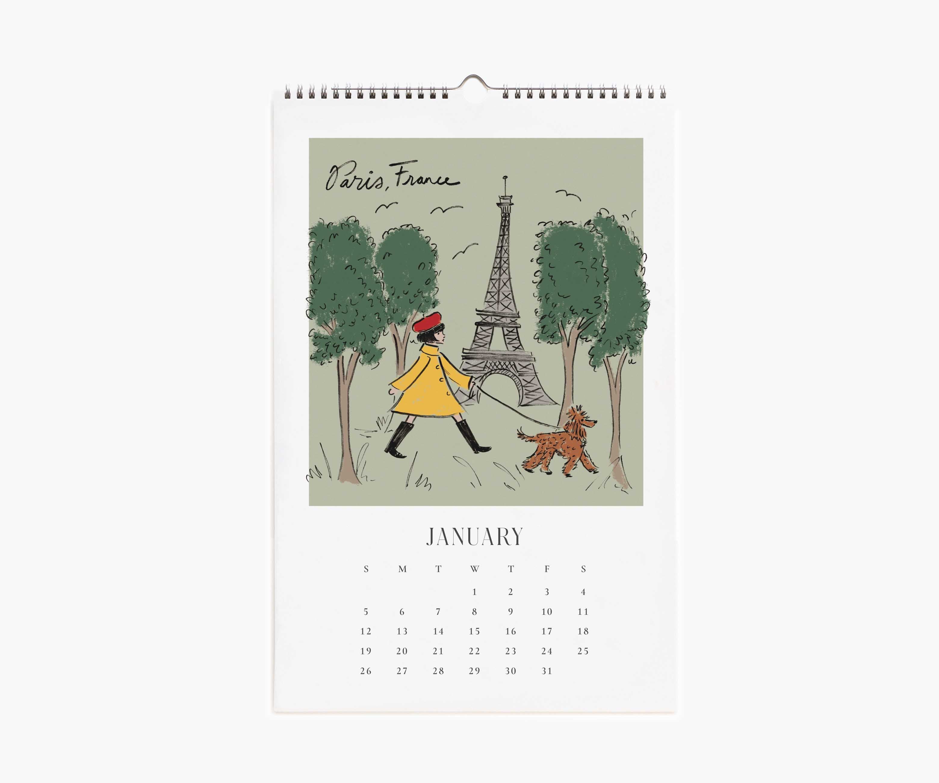 2025 Wall Calendar - Travel Sketchbook