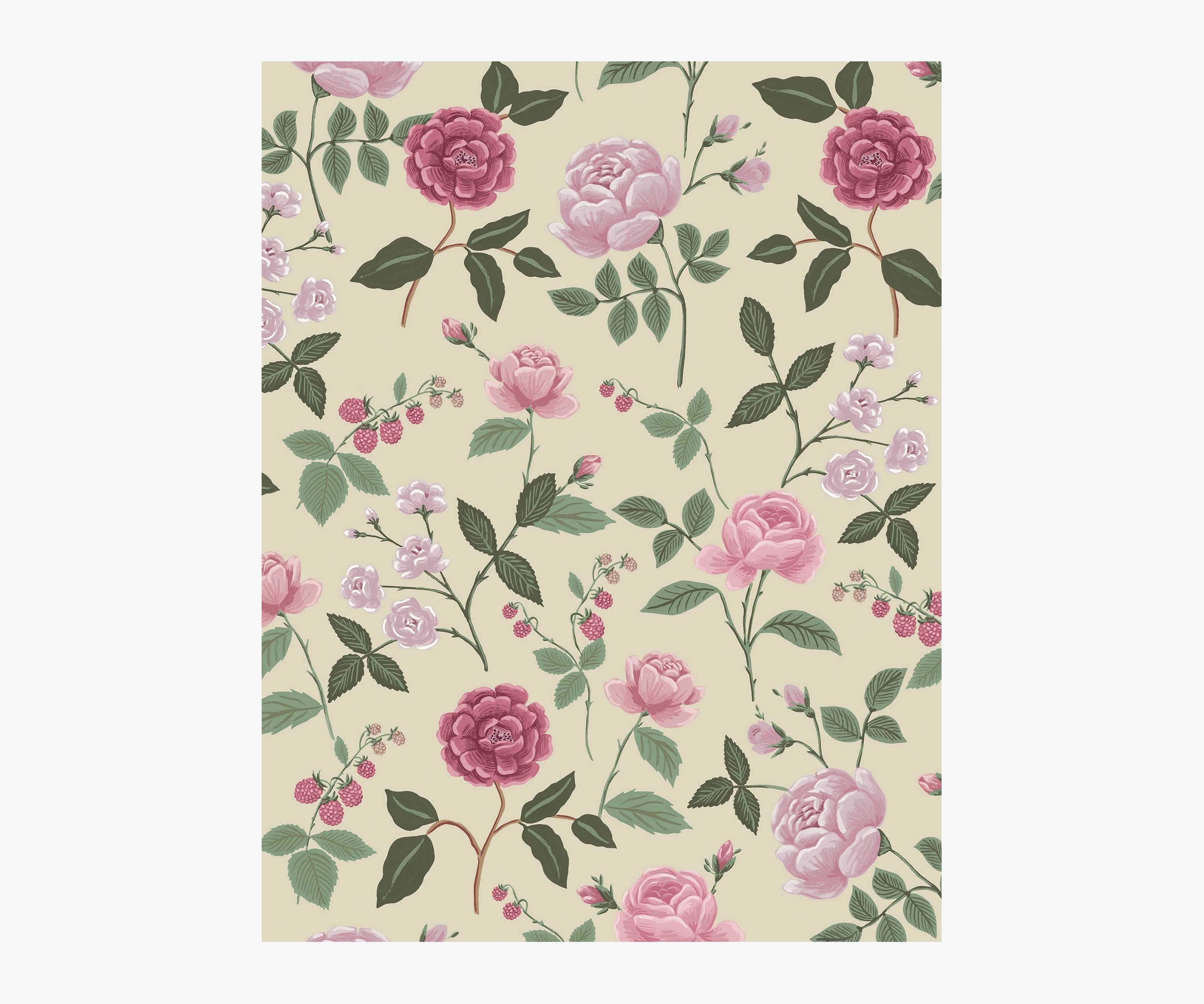 Roses Wallpaper Sample - Linen