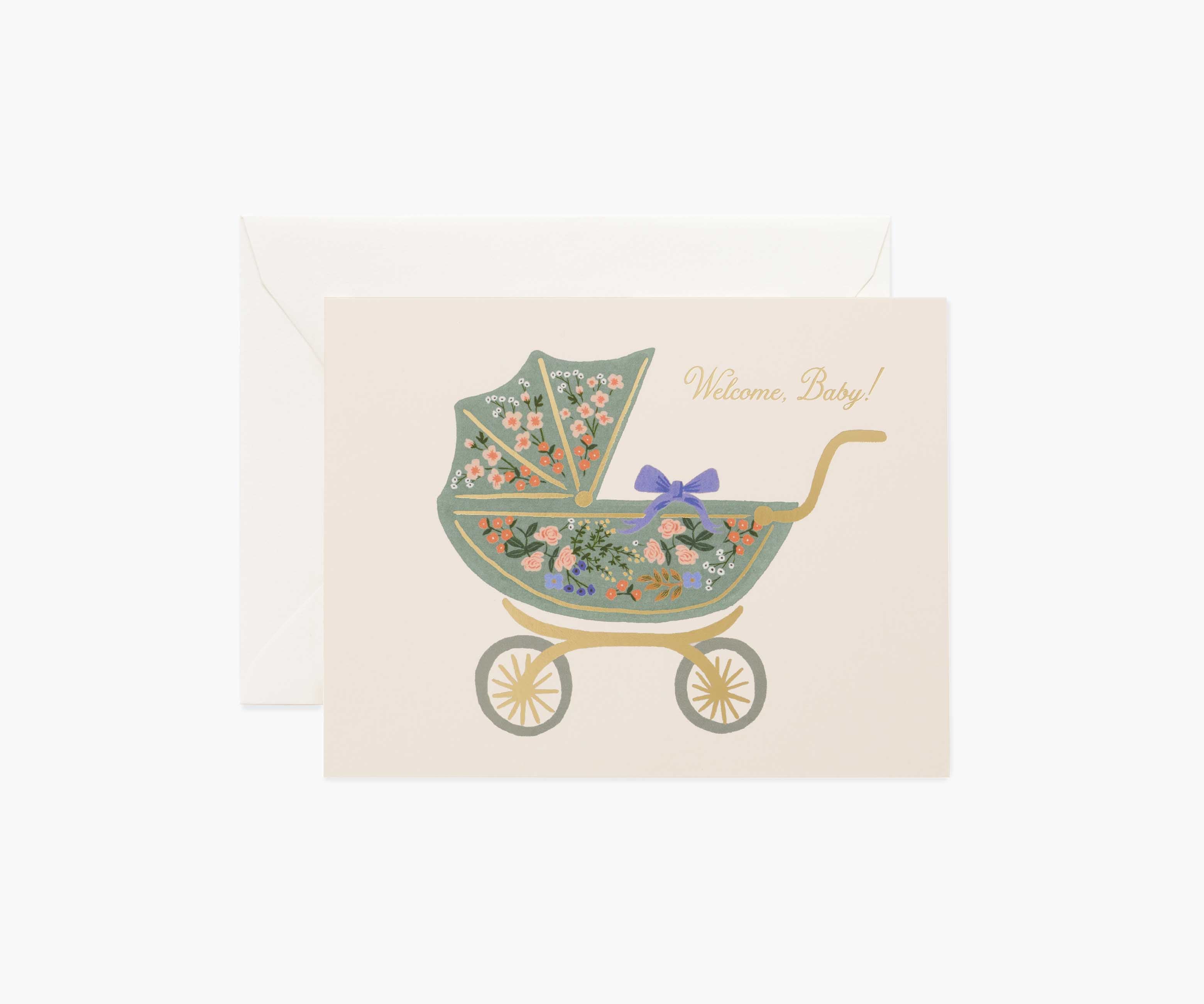 Floral Pram Greeting Card