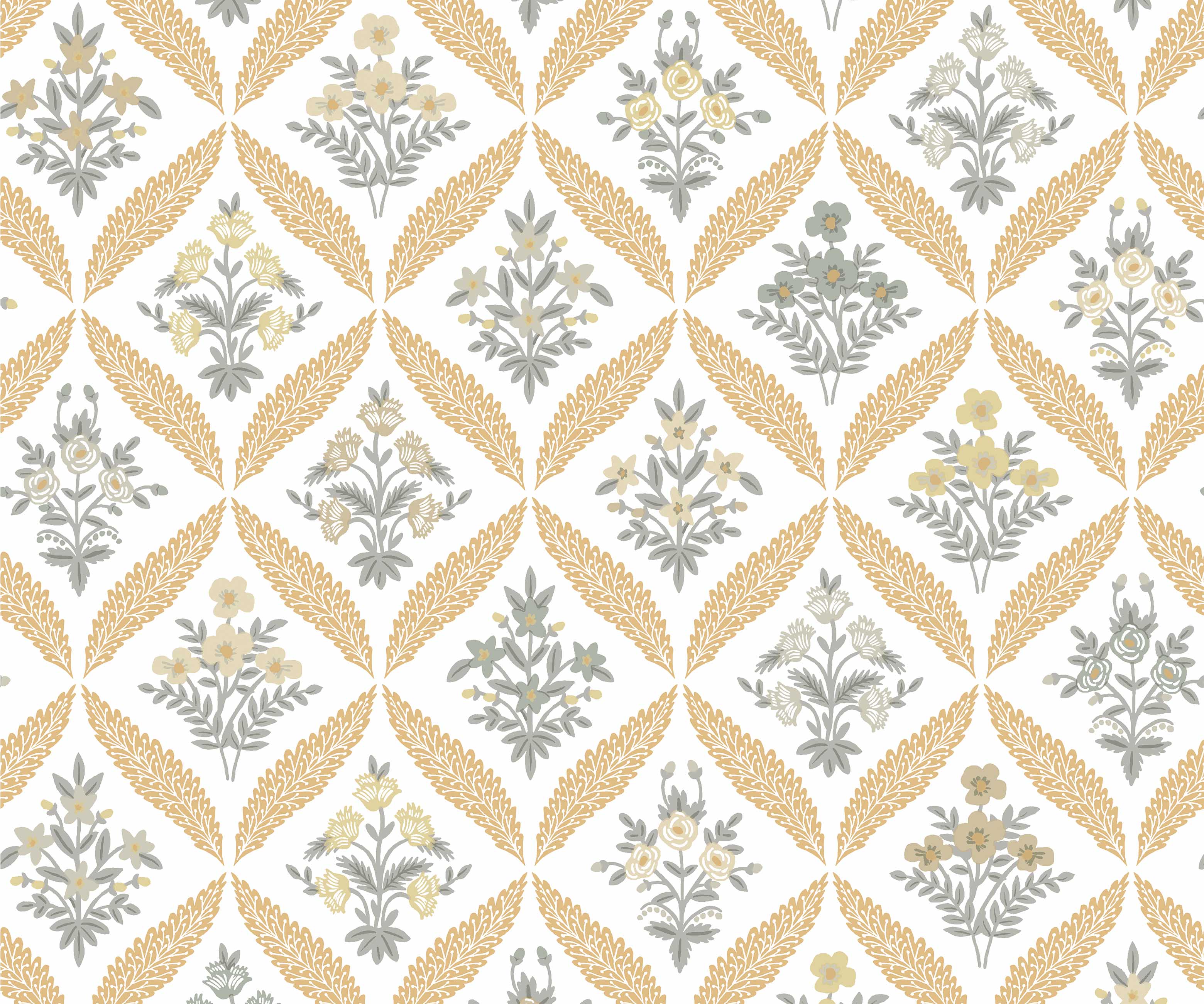 Estee Garden Wallpaper - Gold Multi