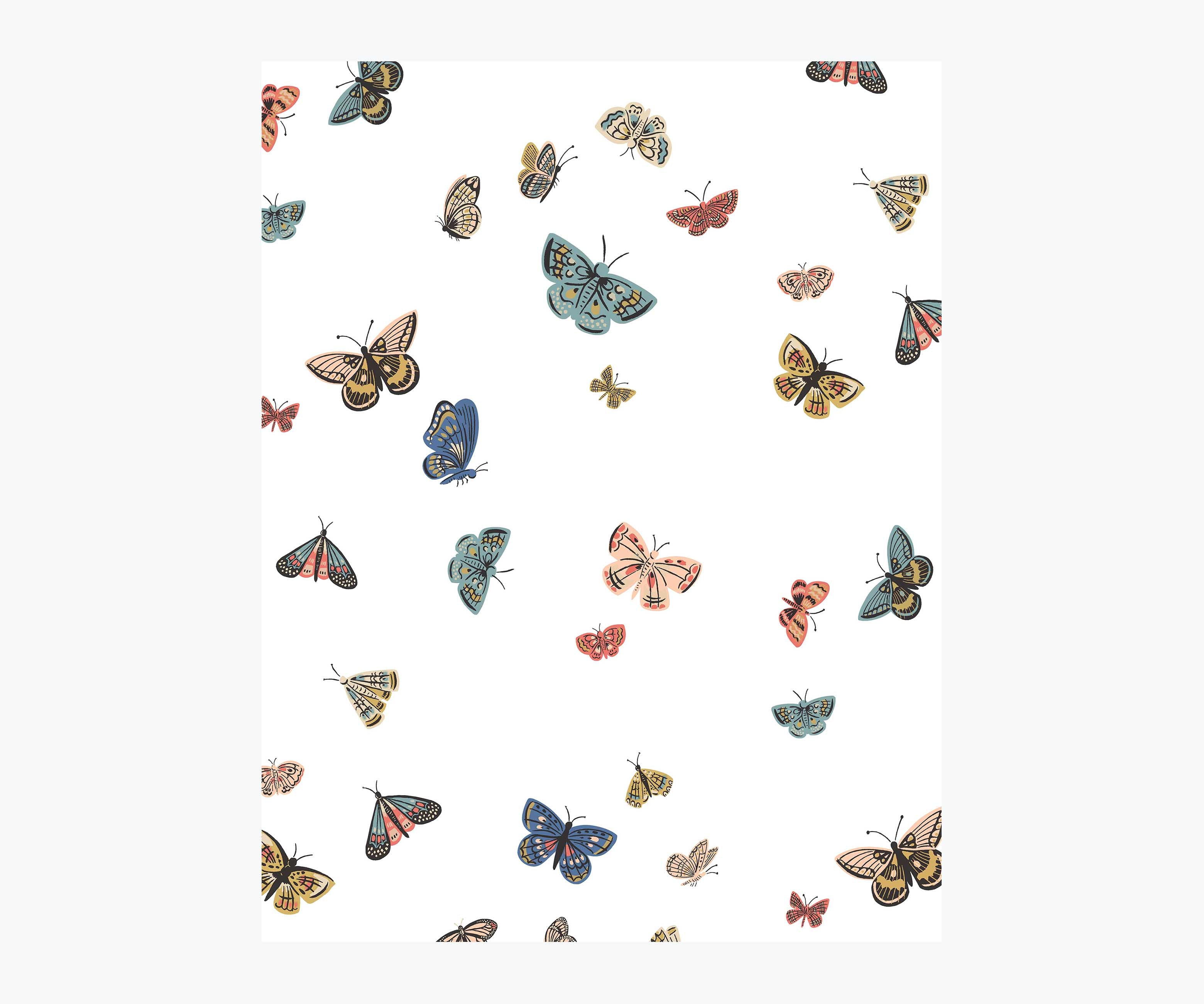 Butterfly House Wallpaper Sample - White