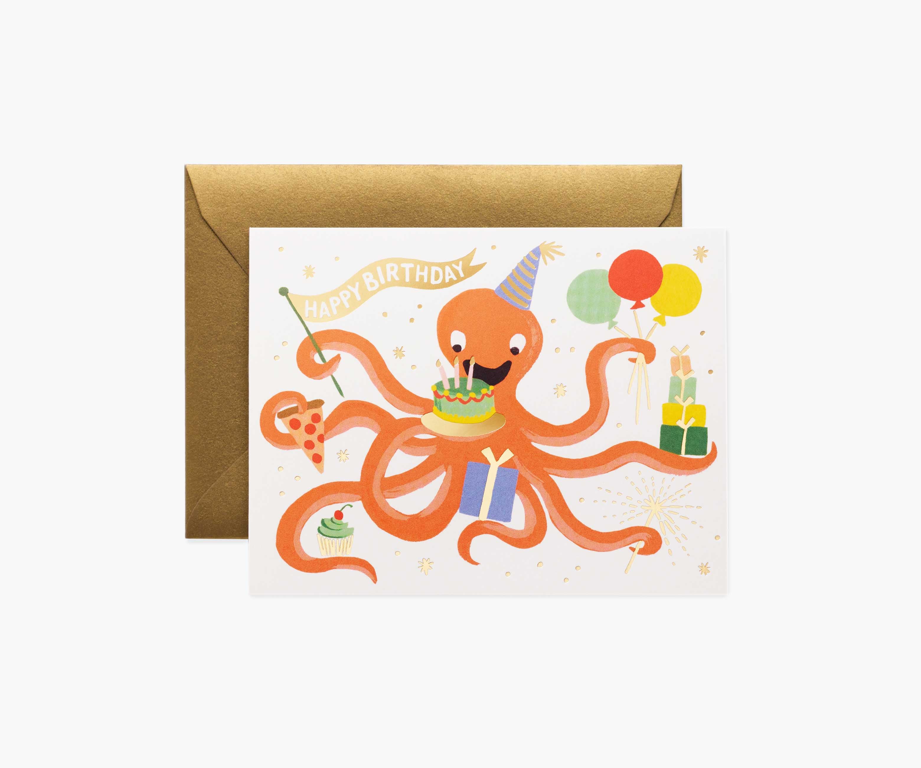 Octopus Birthday Greeting Card