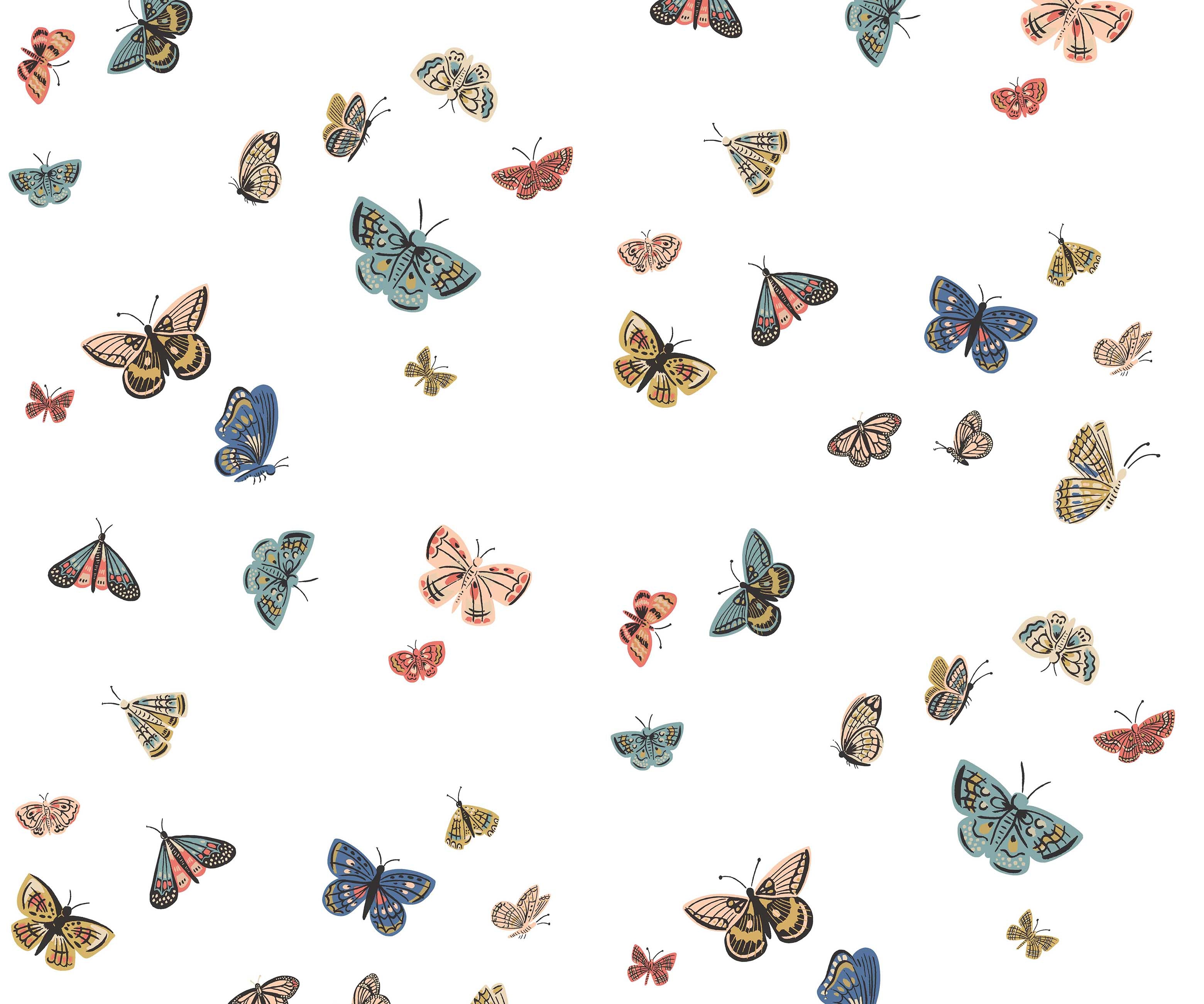 Butterfly House Wallpaper - White