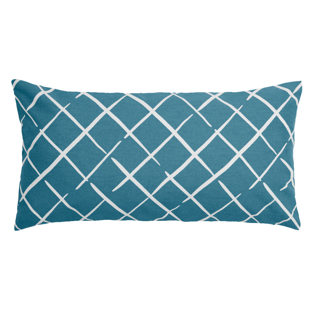 Teal Diamonds Throw Pillow