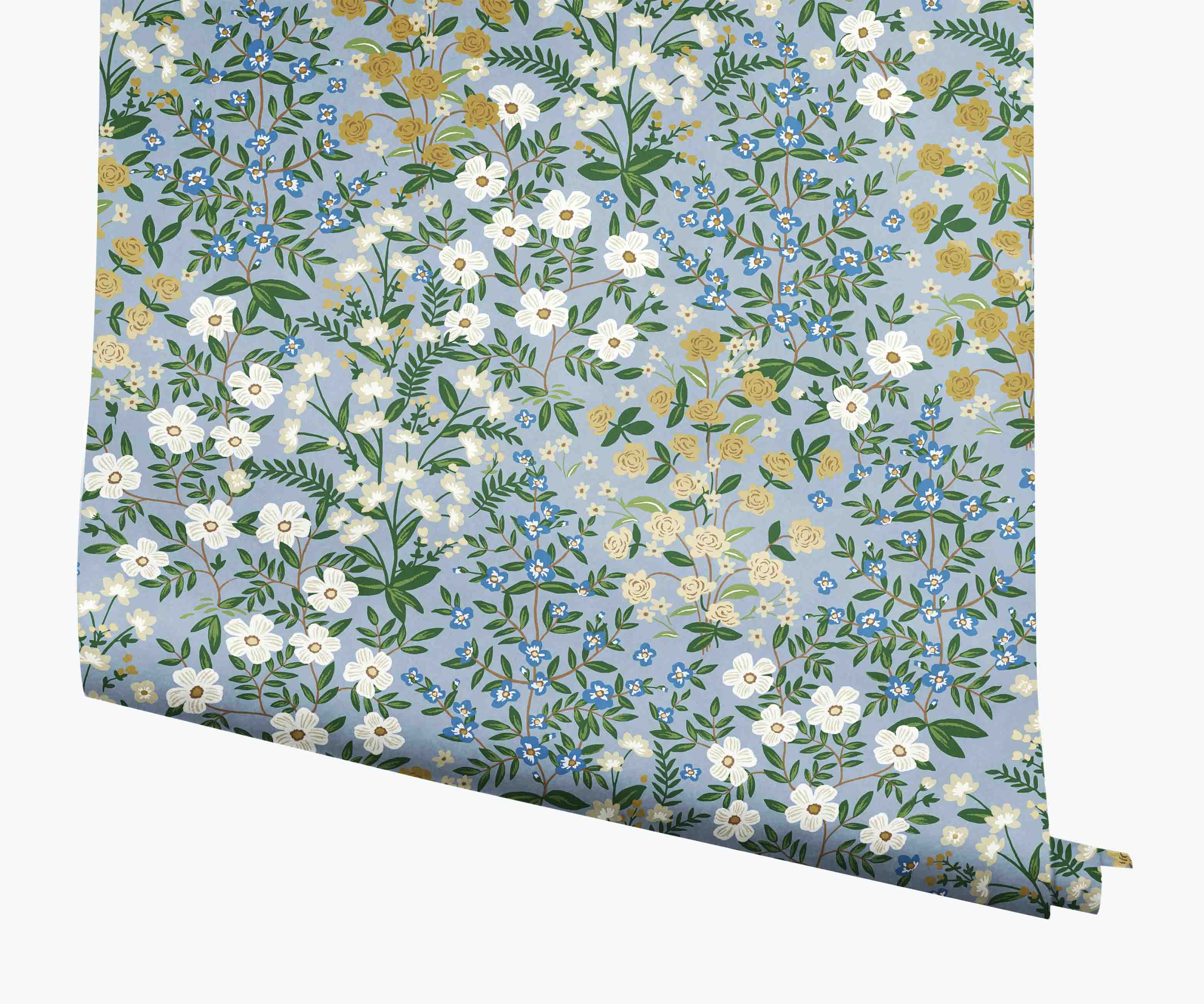 Wildwood Garden Wallpaper - Blue