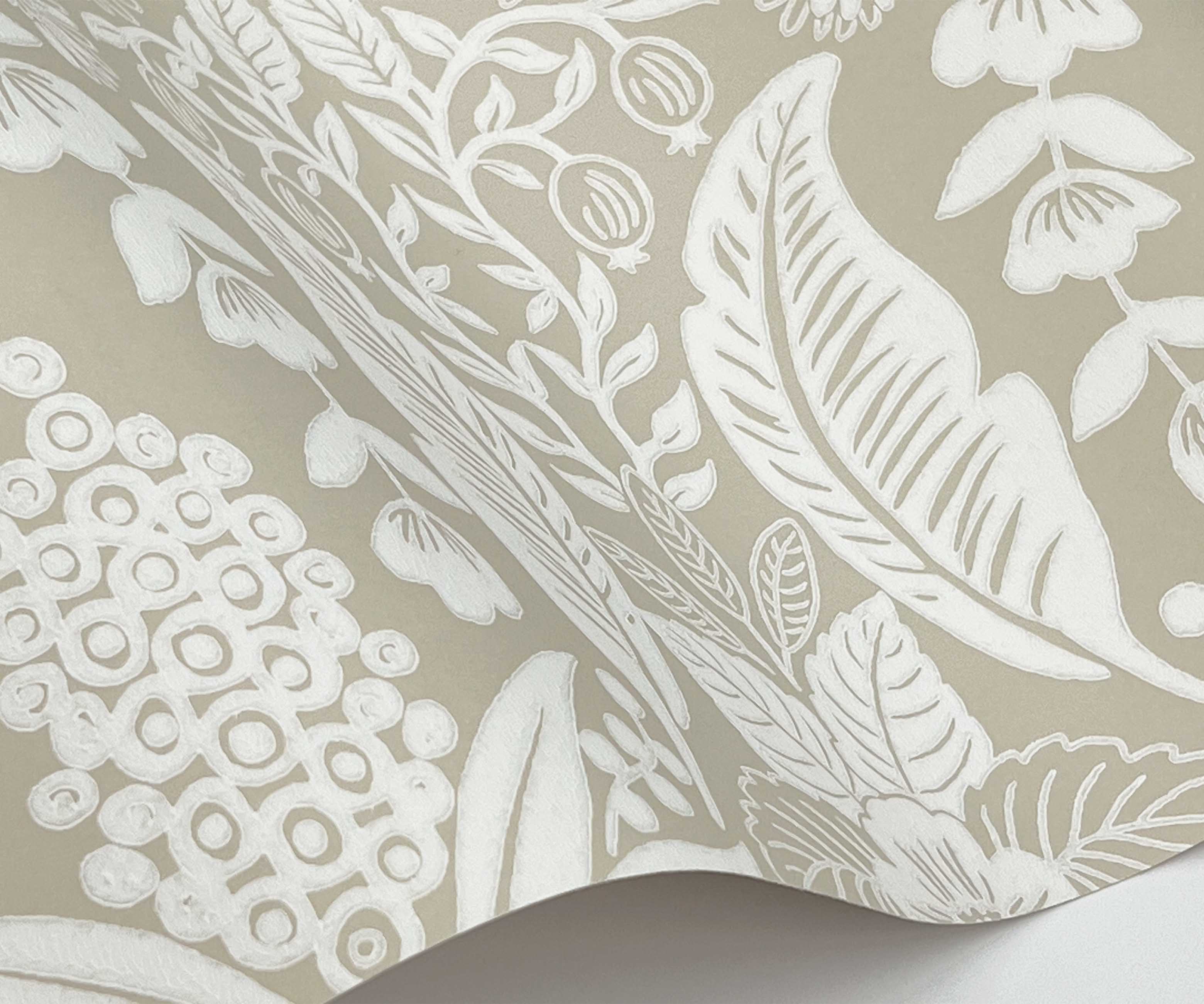 Pineapple Damask Wallpaper Sample - Linen