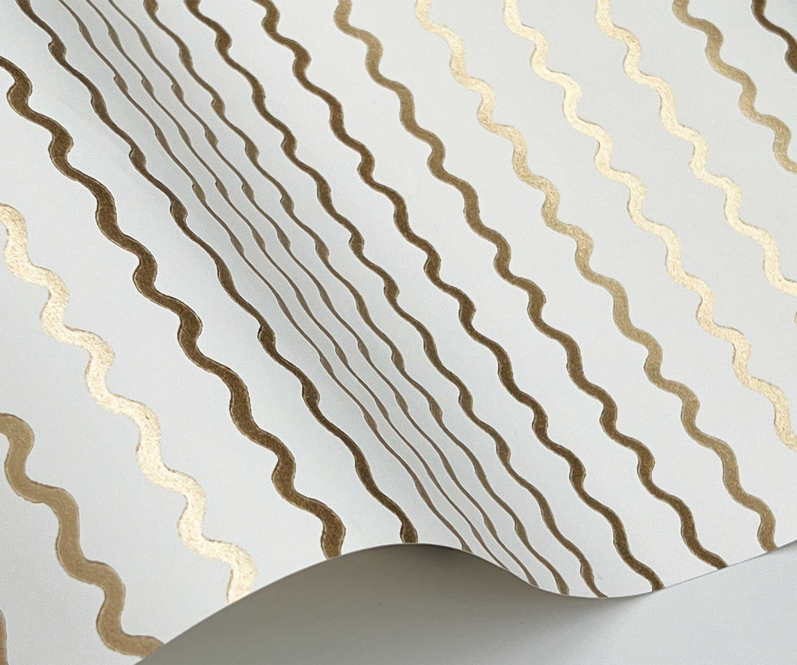 Rickrack Wallpaper - Metallic Gold