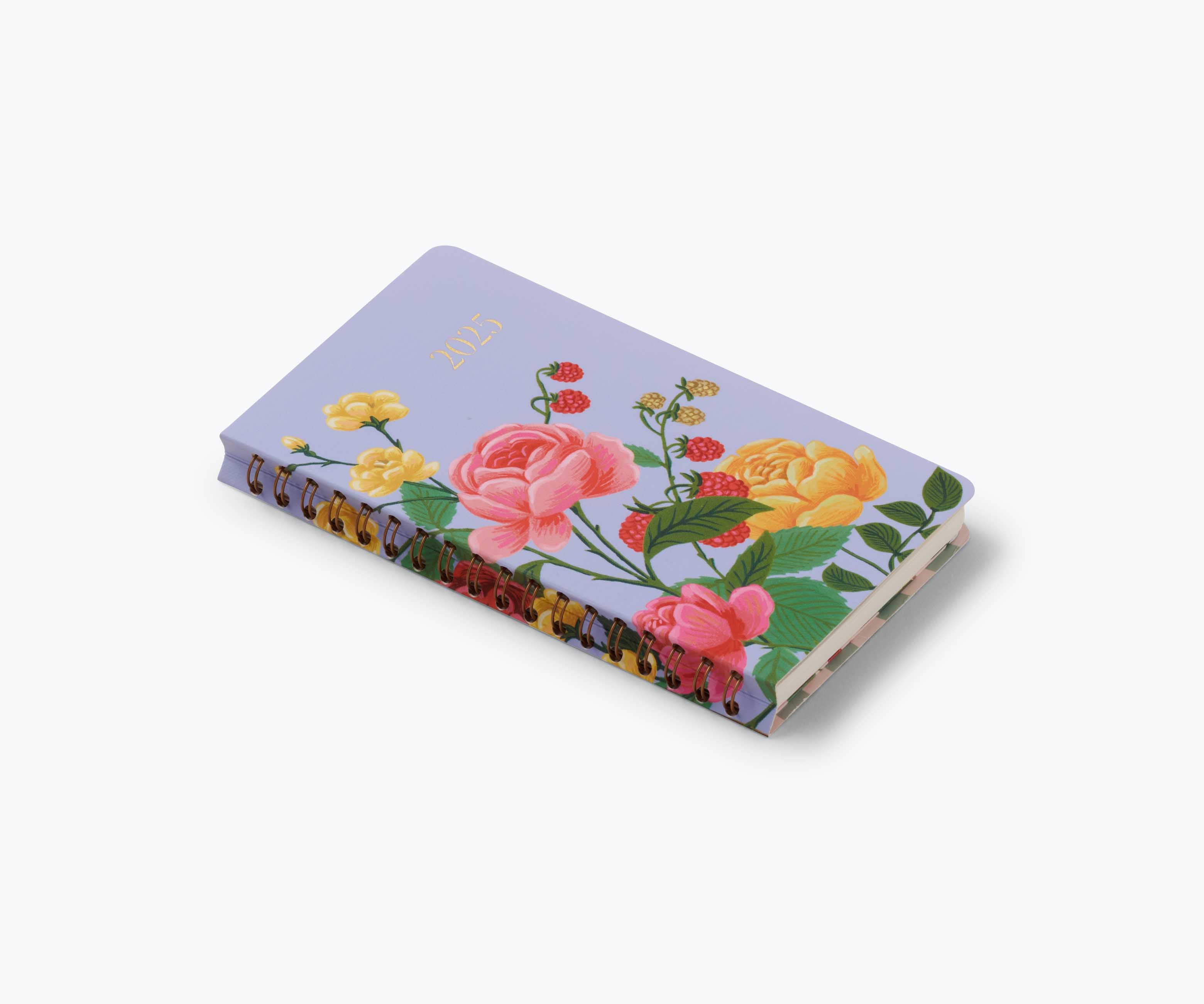 2025 12-Month Spiral Pocket Planner - Roses