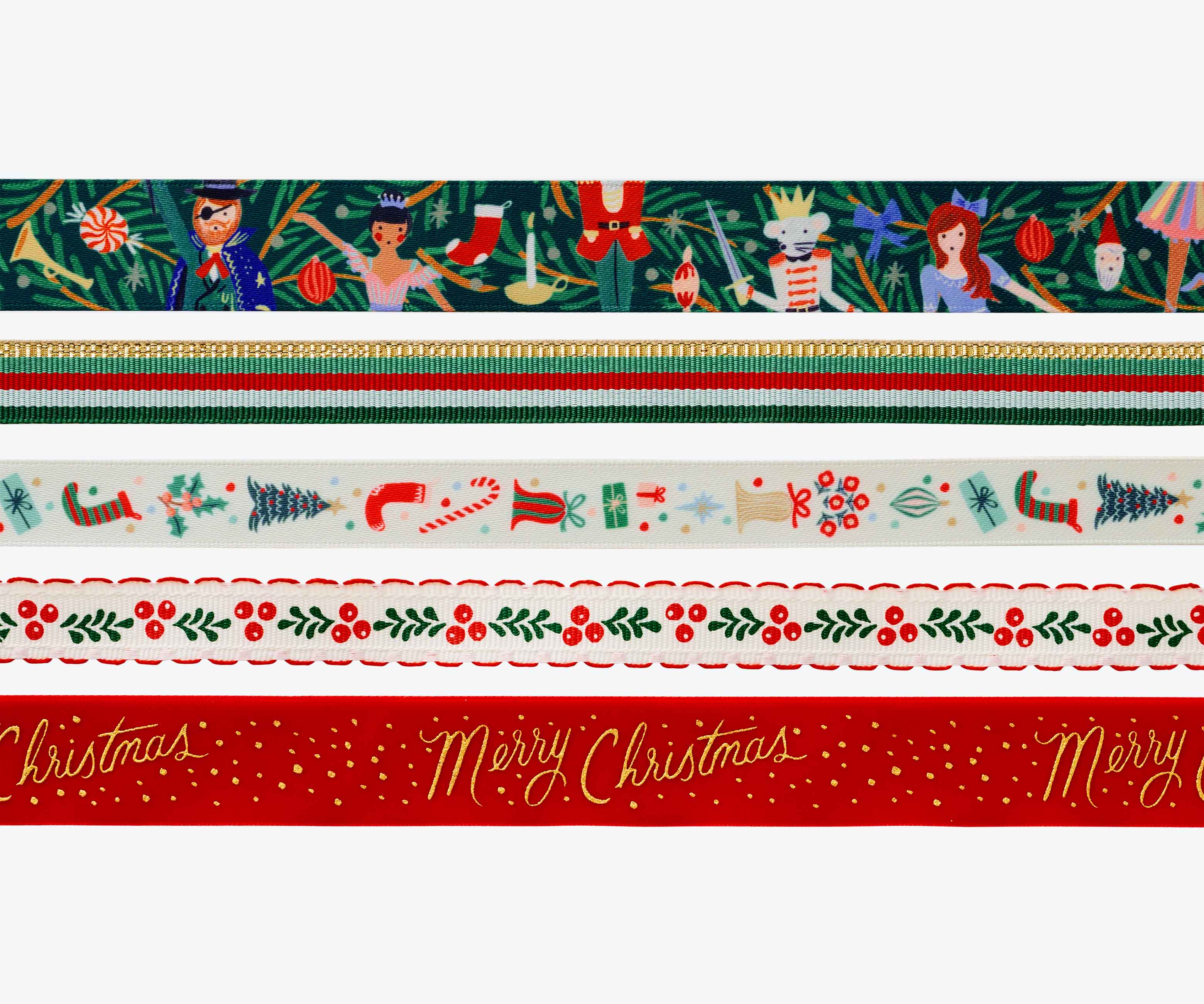 Ribbon Set of 5 - Holiday