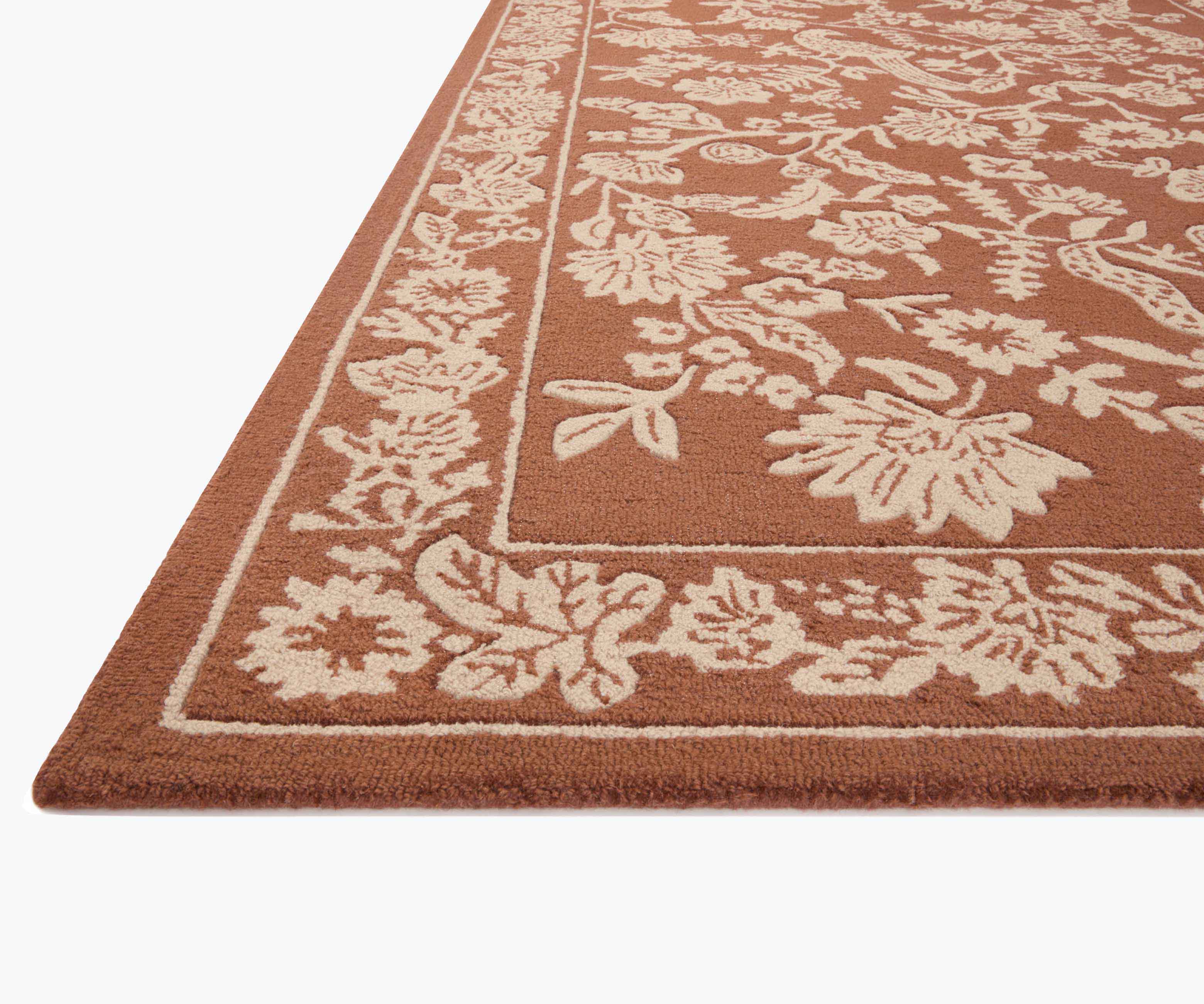 Arboretum Aviary Wool-Hooked Rug - Amber