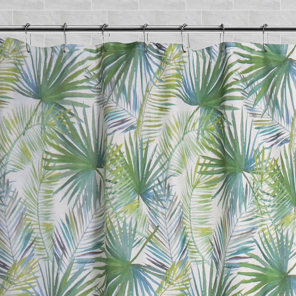 The Island Palm Leaf Shower Curtain