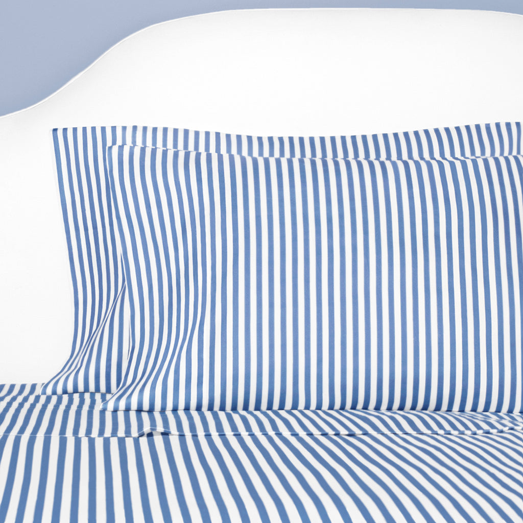 Capri Blue Striped Fitted Sheet