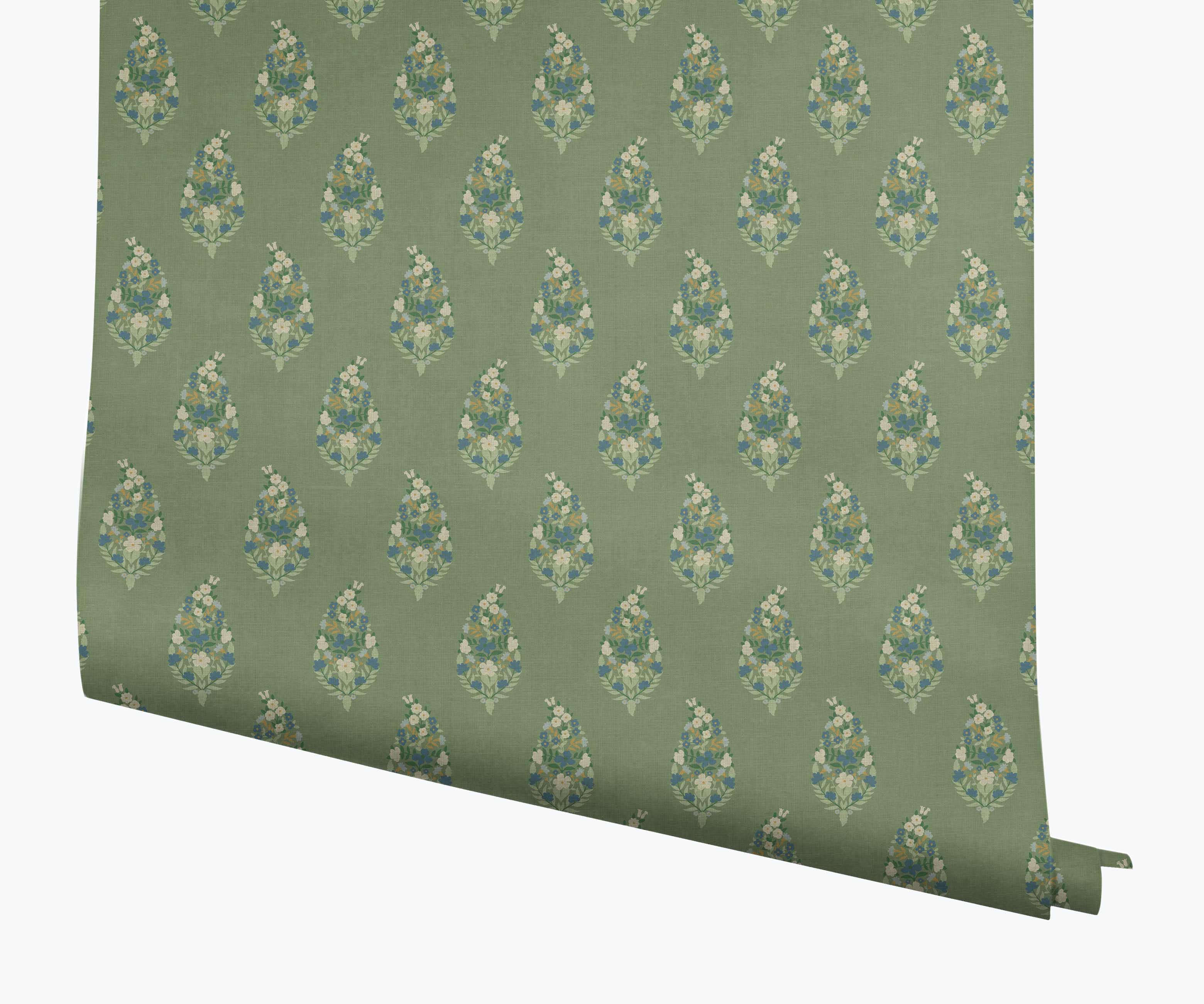 Paisley Wallpaper - Green