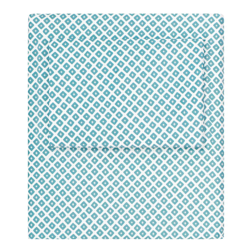 Turquoise Diamonds Flat Sheet