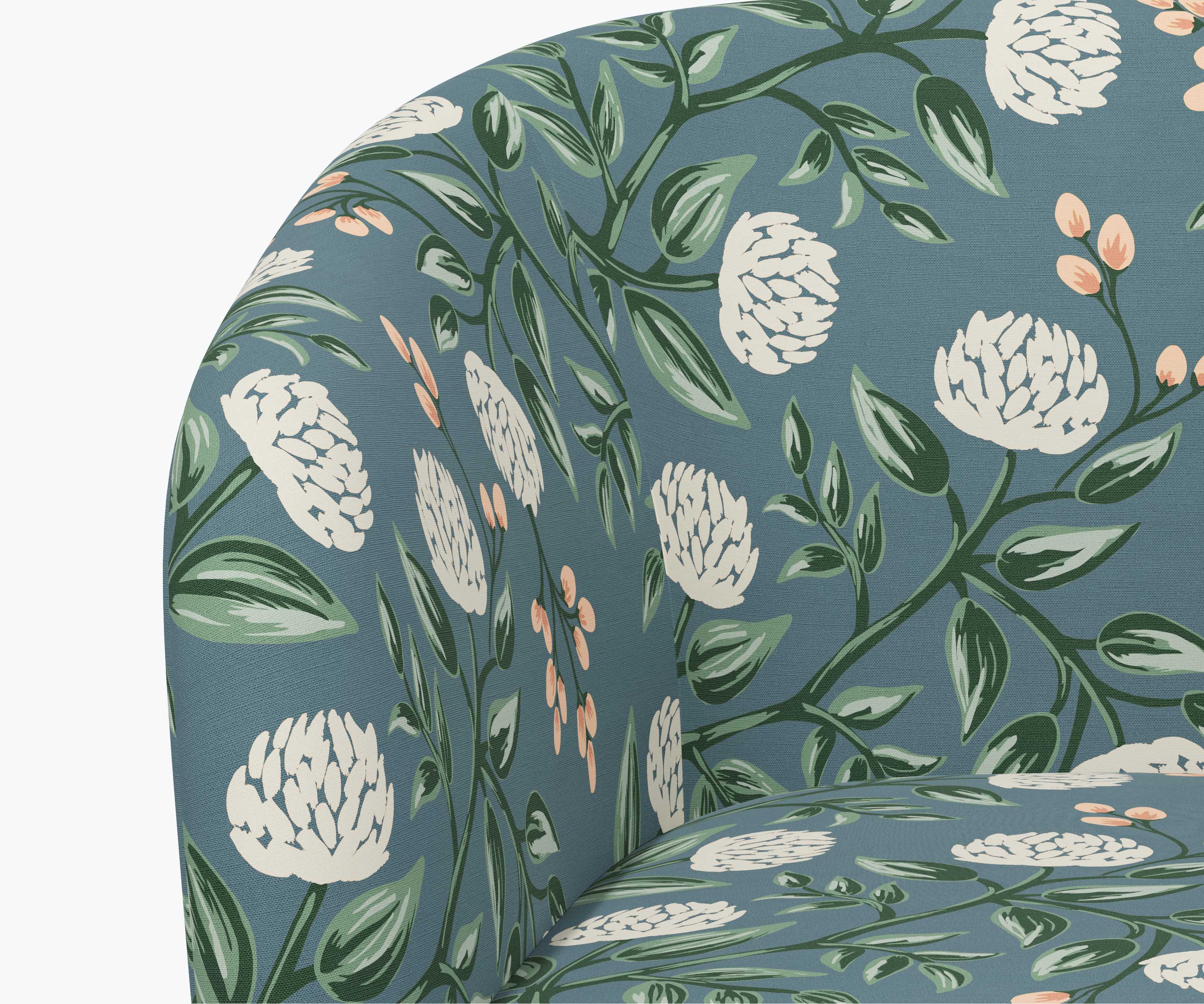 Pembroke Swivel Chair - Peonies